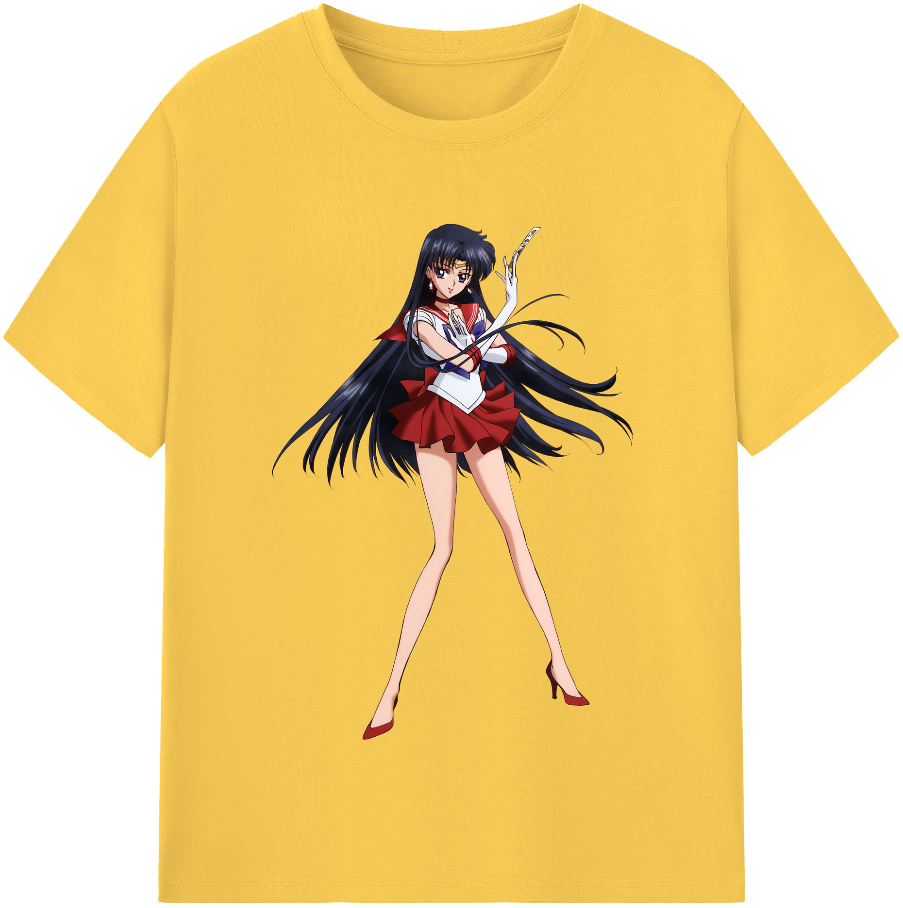 （画像用） 美少女戦士セーラームーン 火野レイ ひの レイ Sailor Moon Hino Rei （セーラーマーズ,Sailor Mars） 綿100％半袖Tシャツ（フロントプリント）