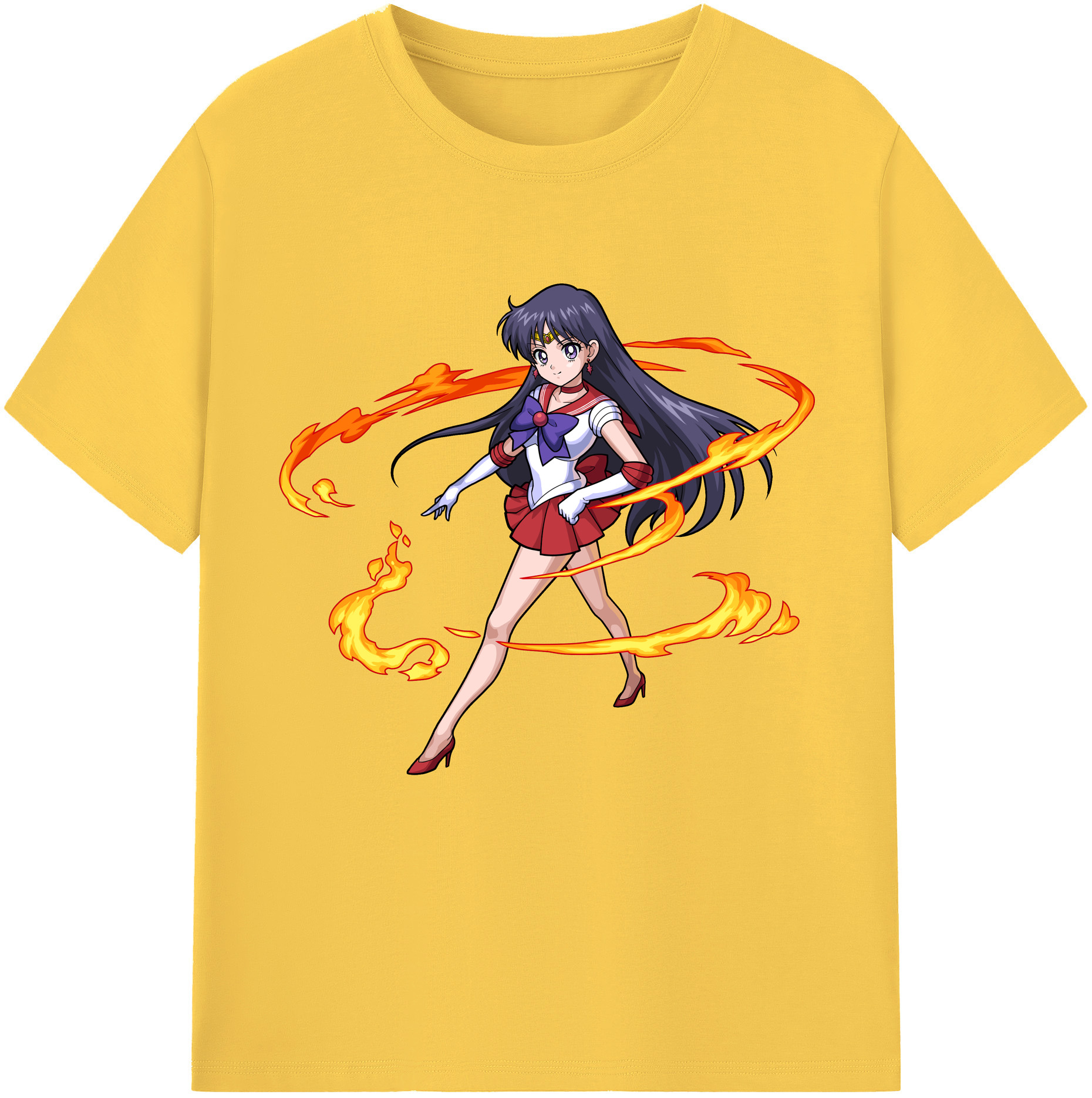 （画像用） 美少女戦士セーラームーン 火野レイ ひの レイ Sailor Moon Hino Rei （セーラーマーズ,Sailor Mars） 綿100％半袖Tシャツ（フロントプリント）