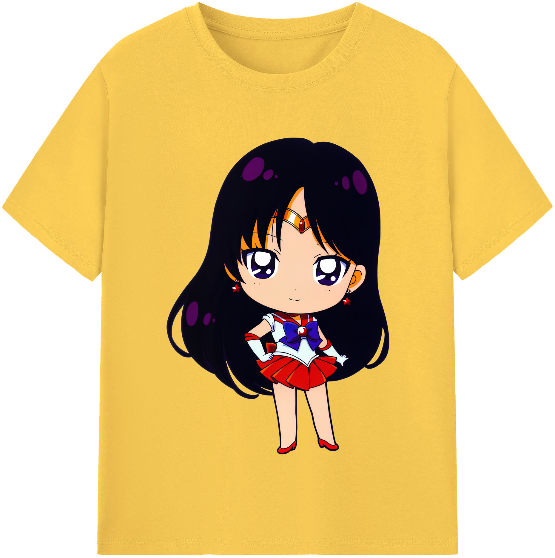 （画像用） 美少女戦士セーラームーン 火野レイ ひの レイ Sailor Moon Hino Rei （セーラーマーズ,Sailor Mars） 綿100％半袖Tシャツ（フロントプリント）