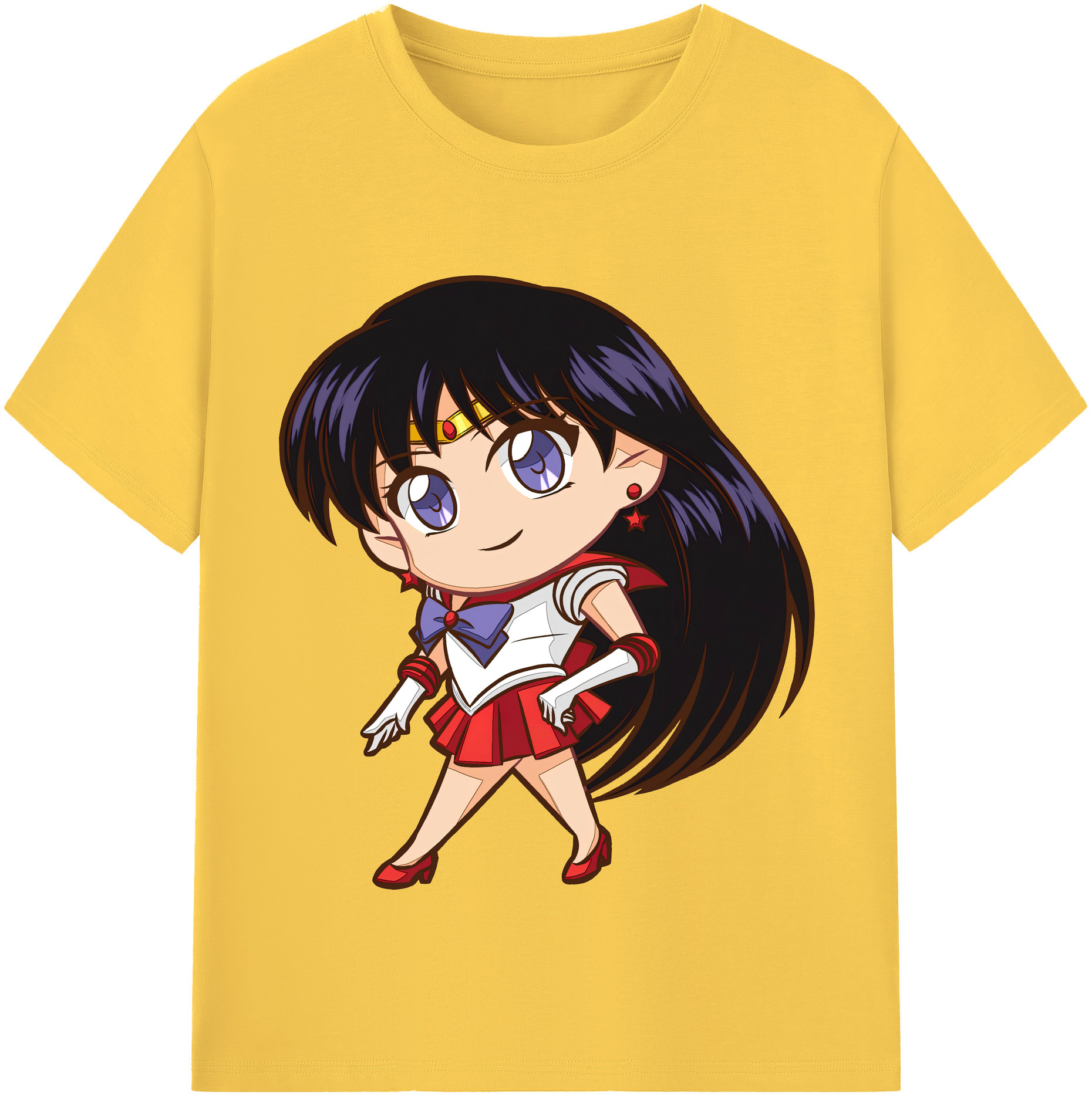 （画像用） 美少女戦士セーラームーン 火野レイ ひの レイ Sailor Moon Hino Rei （セーラーマーズ,Sailor Mars） 綿100％半袖Tシャツ（フロントプリント）