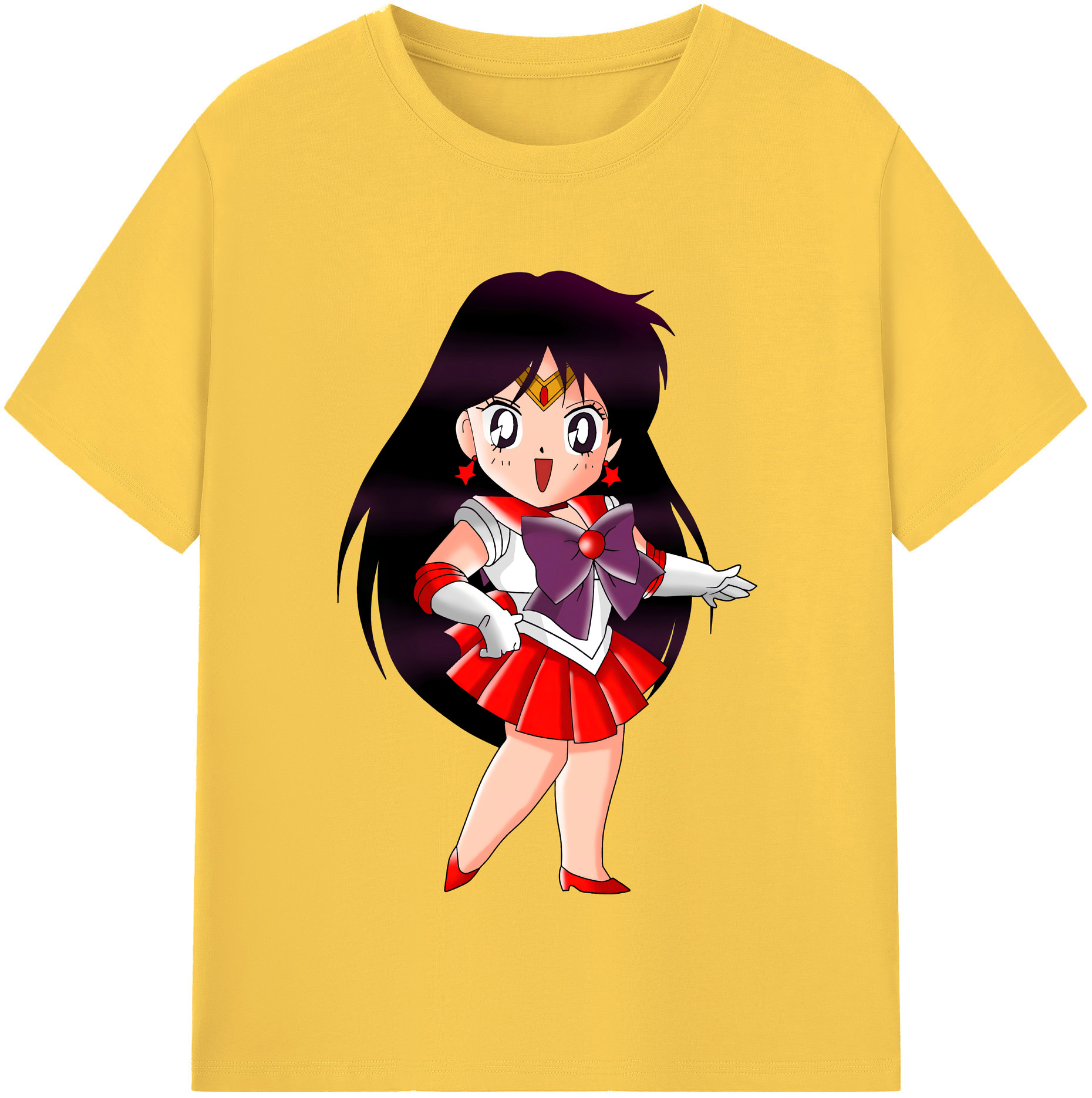 （画像用） 美少女戦士セーラームーン 火野レイ ひの レイ Sailor Moon Hino Rei （セーラーマーズ,Sailor Mars） 綿100％半袖Tシャツ（フロントプリント）