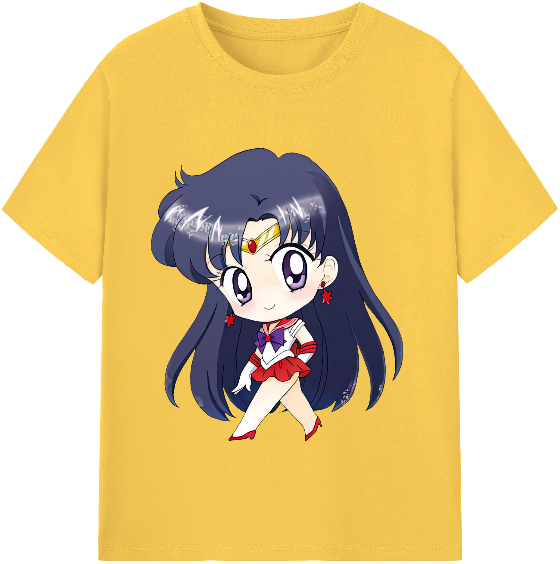 （画像用） 美少女戦士セーラームーン 火野レイ ひの レイ Sailor Moon Hino Rei （セーラーマーズ,Sailor Mars） 綿100％半袖Tシャツ（フロントプリント）