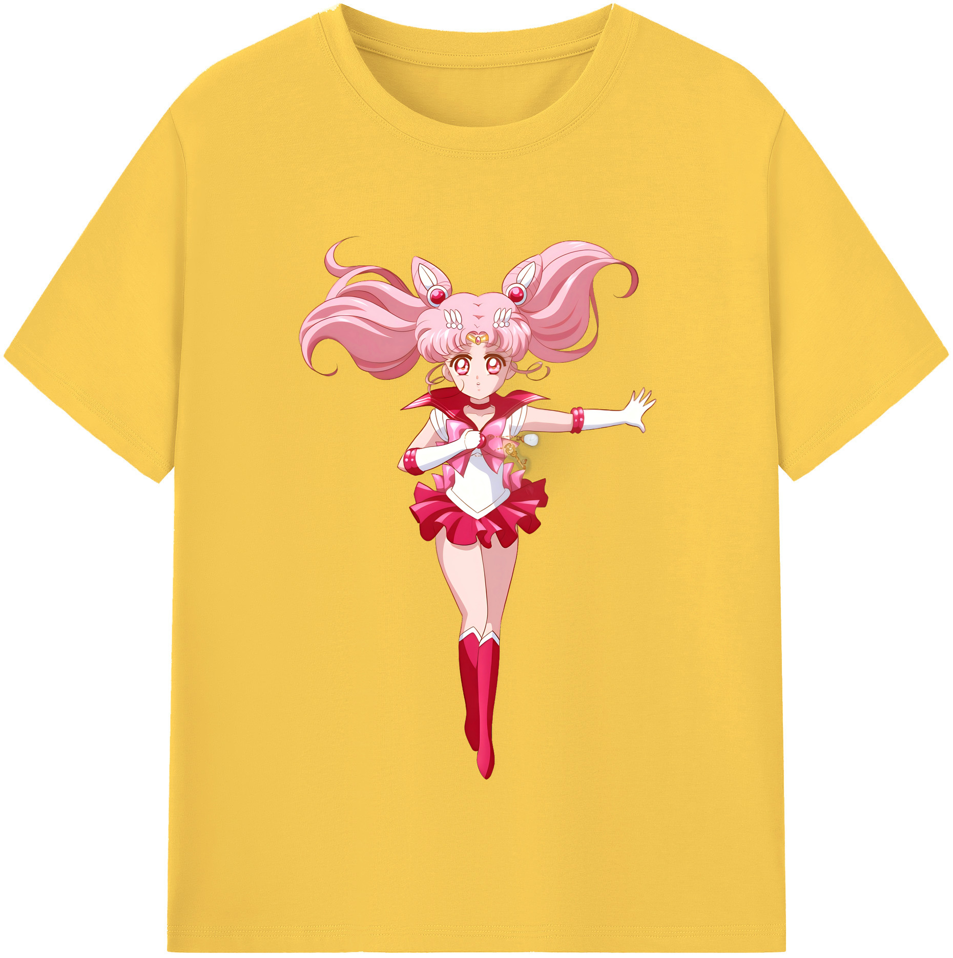 （画像用） 美少女戦士セーラームーン ちびうさ Sailor Moon Chibiusa Tsukino Usagi Small Lady Serenity 綿100％半袖Tシャツ（フロントプリント）