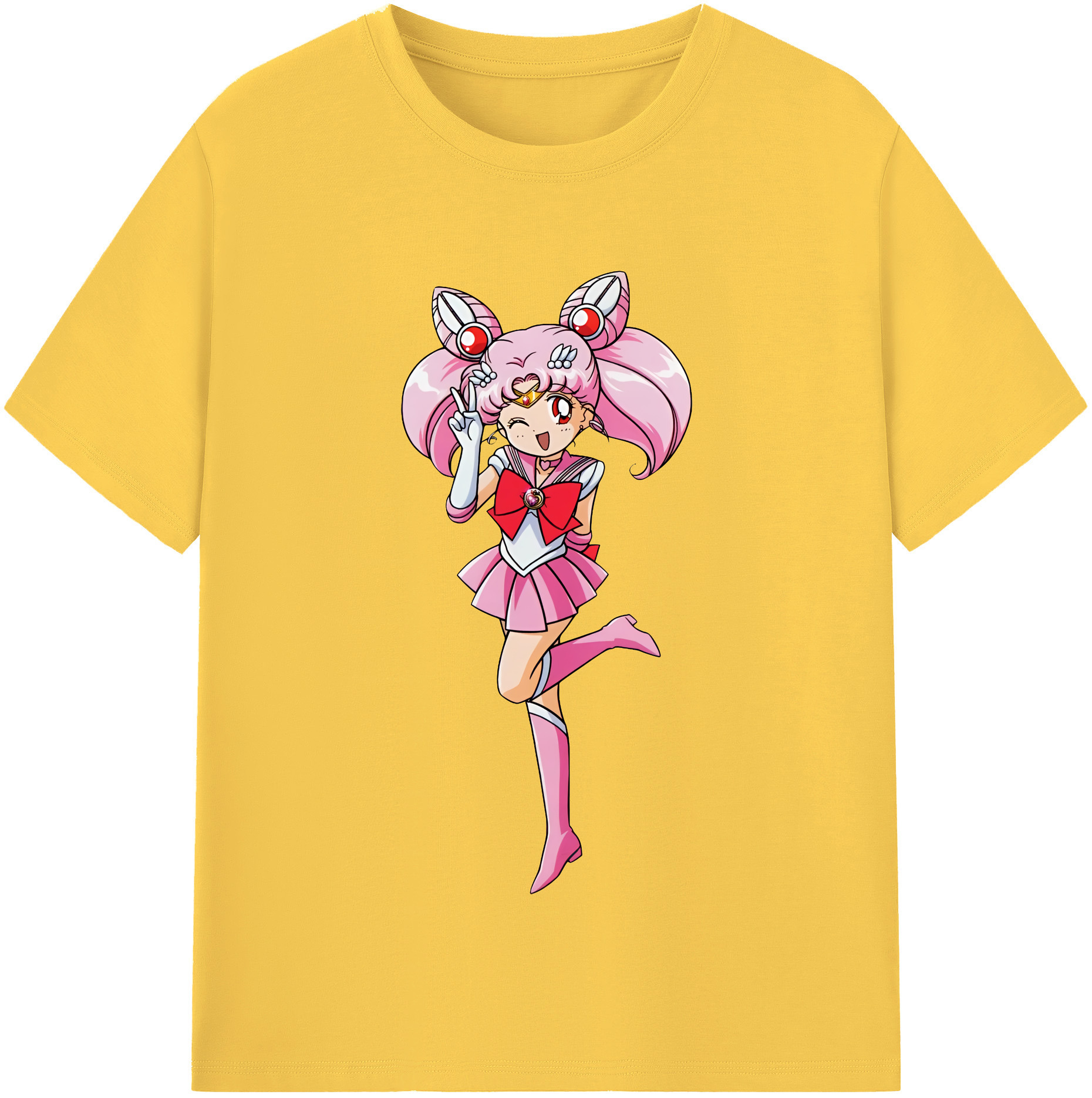 （画像用） 美少女戦士セーラームーン ちびうさ Sailor Moon Chibiusa Tsukino Usagi Small Lady Serenity 綿100％半袖Tシャツ（フロントプリント）