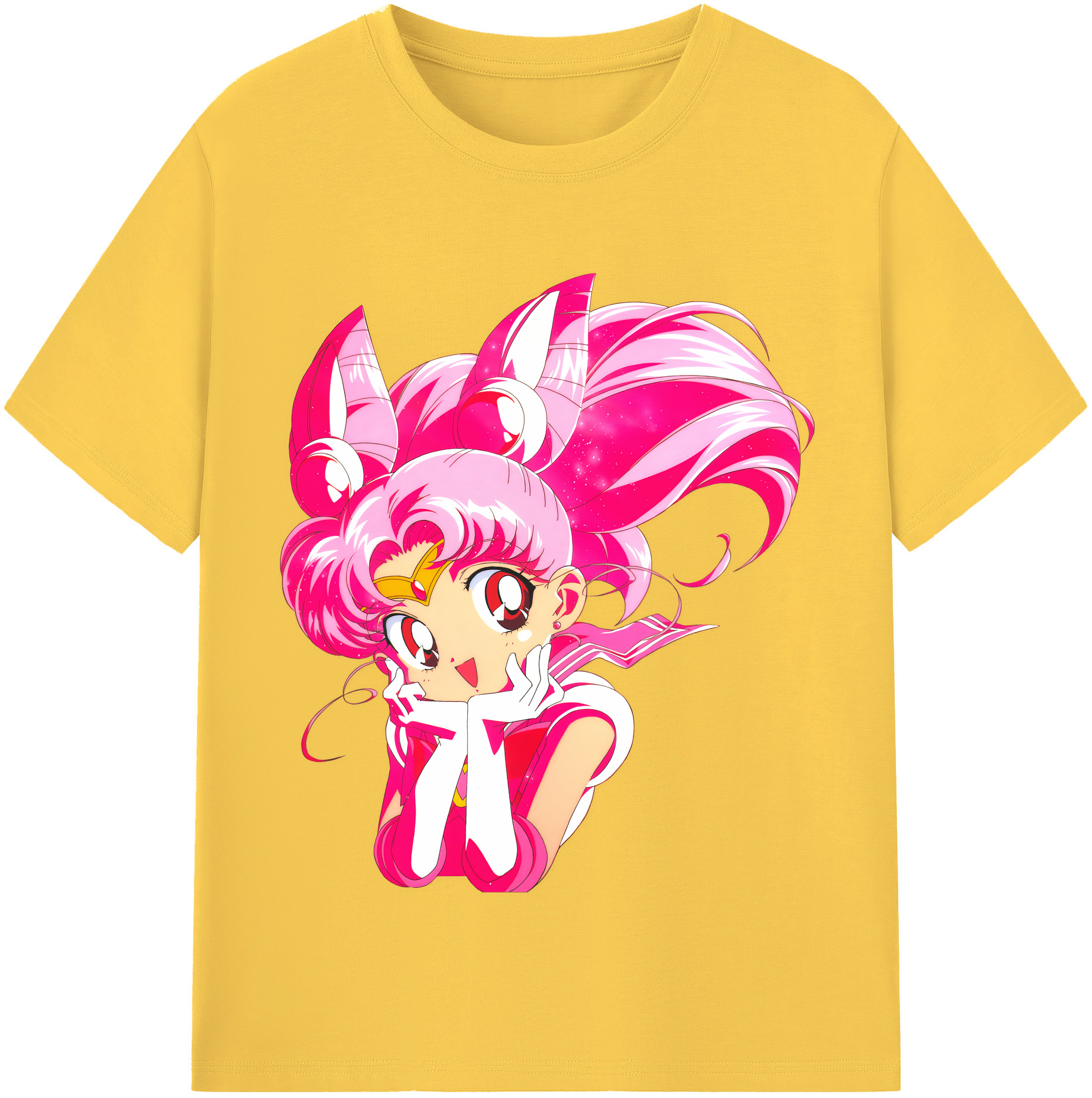 （画像用） 美少女戦士セーラームーン ちびうさ Sailor Moon Chibiusa Tsukino Usagi Small Lady Serenity 綿100％半袖Tシャツ（フロントプリント）