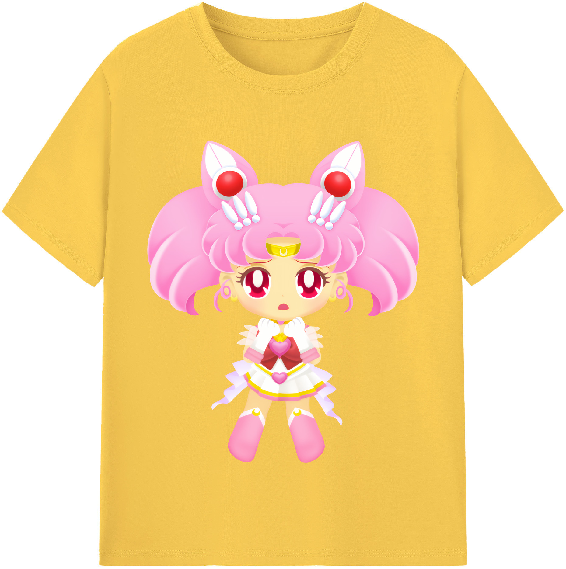 （画像用） 美少女戦士セーラームーン ちびうさ Sailor Moon Chibiusa Tsukino Usagi Small Lady Serenity 綿100％半袖Tシャツ（フロントプリント）