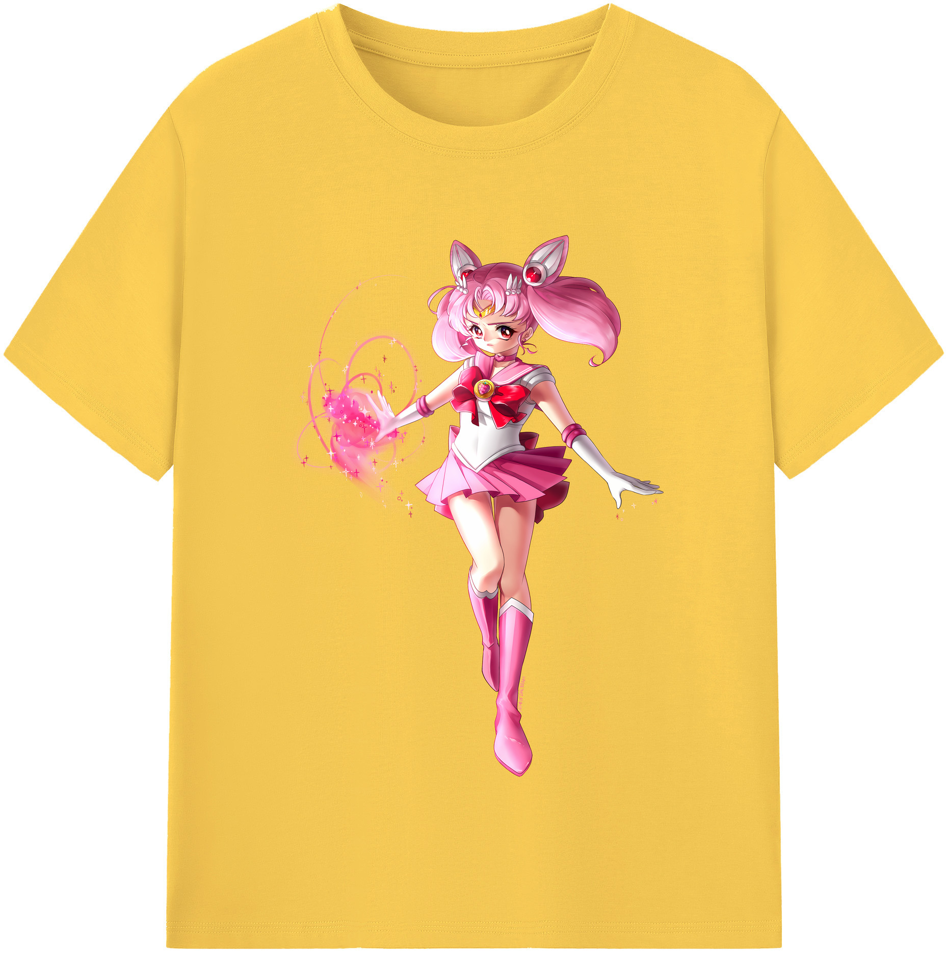 （画像用） 美少女戦士セーラームーン ちびうさ Sailor Moon Chibiusa Tsukino Usagi Small Lady Serenity 綿100％半袖Tシャツ（フロントプリント）