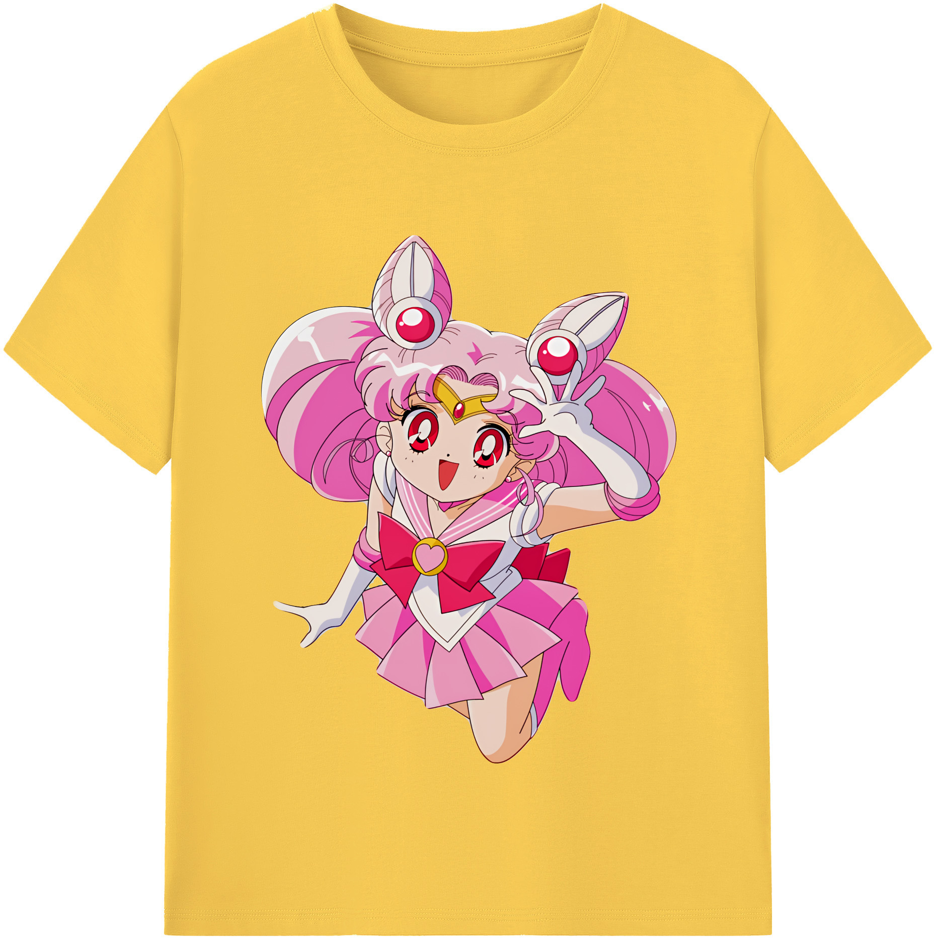 （画像用） 美少女戦士セーラームーン ちびうさ Sailor Moon Chibiusa Tsukino Usagi Small Lady Serenity 綿100％半袖Tシャツ（フロントプリント）