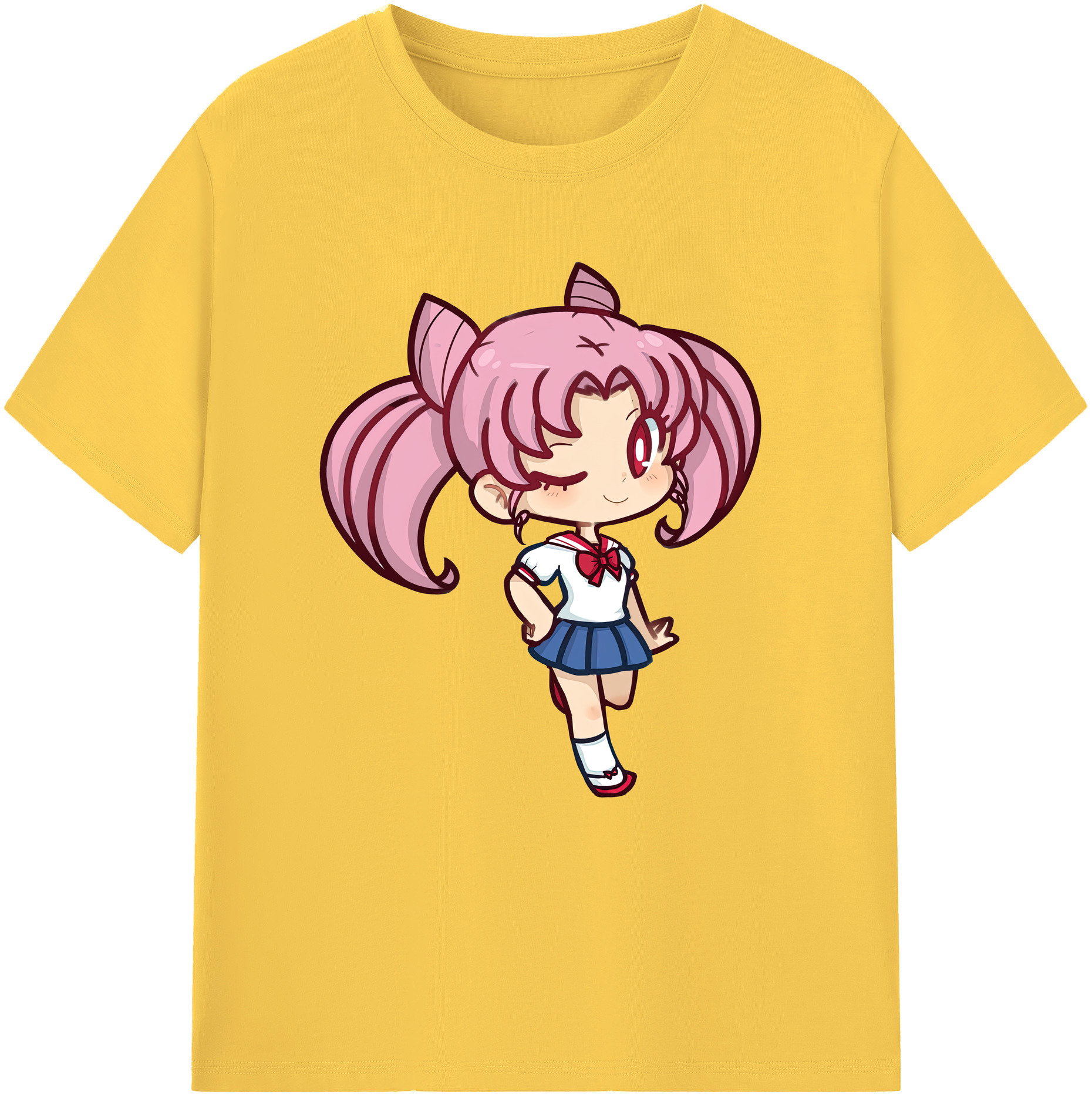 （画像用） 美少女戦士セーラームーン ちびうさ Sailor Moon Chibiusa Tsukino Usagi Small Lady Serenity 綿100％半袖Tシャツ（フロントプリント）
