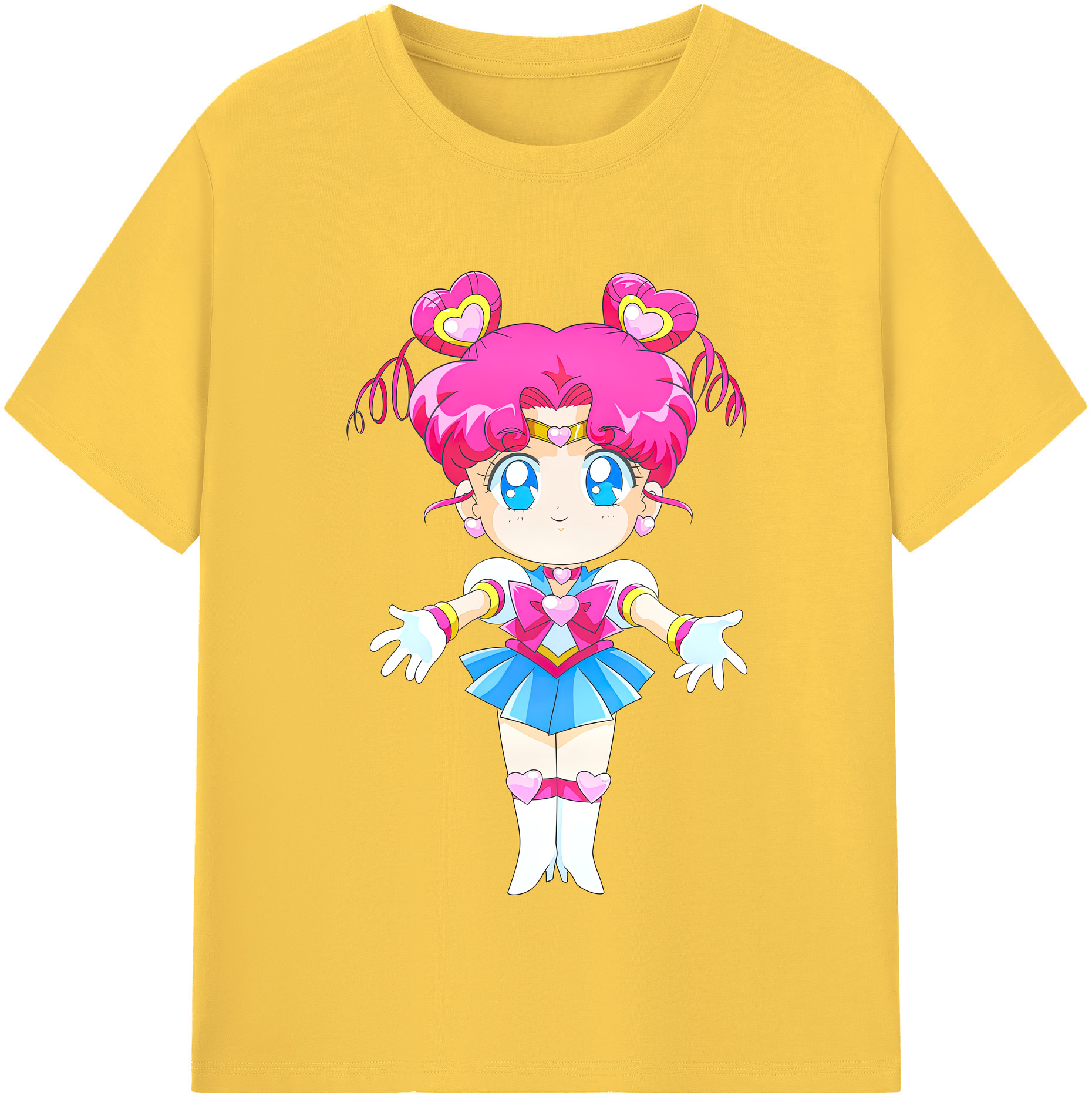 （画像用） 美少女戦士セーラームーン ちびうさ Sailor Moon Chibiusa Tsukino Usagi Small Lady Serenity 綿100％半袖Tシャツ（フロントプリント）