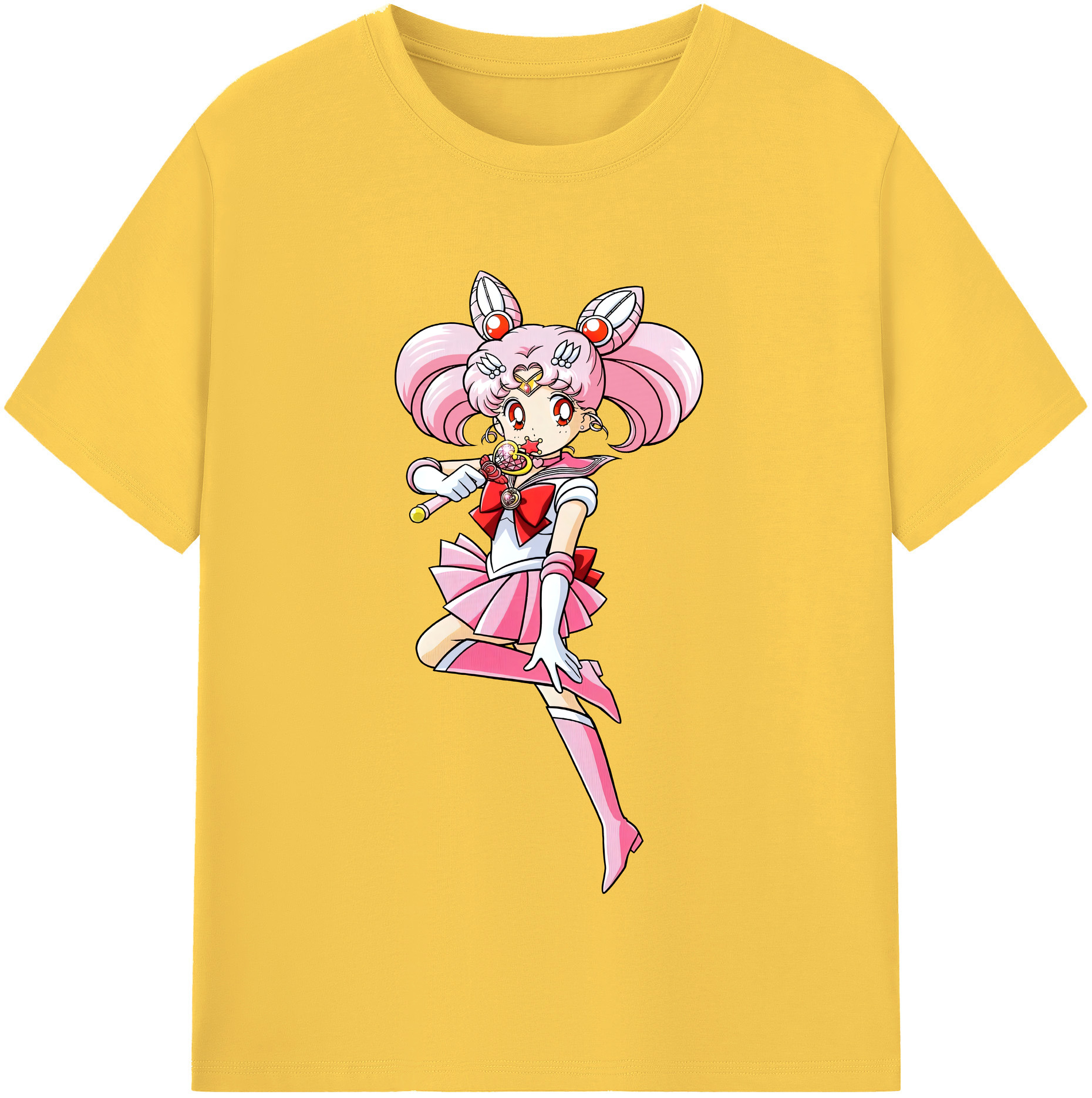 （画像用） 美少女戦士セーラームーン ちびうさ Sailor Moon Chibiusa Tsukino Usagi Small Lady Serenity 綿100％半袖Tシャツ（フロントプリント）