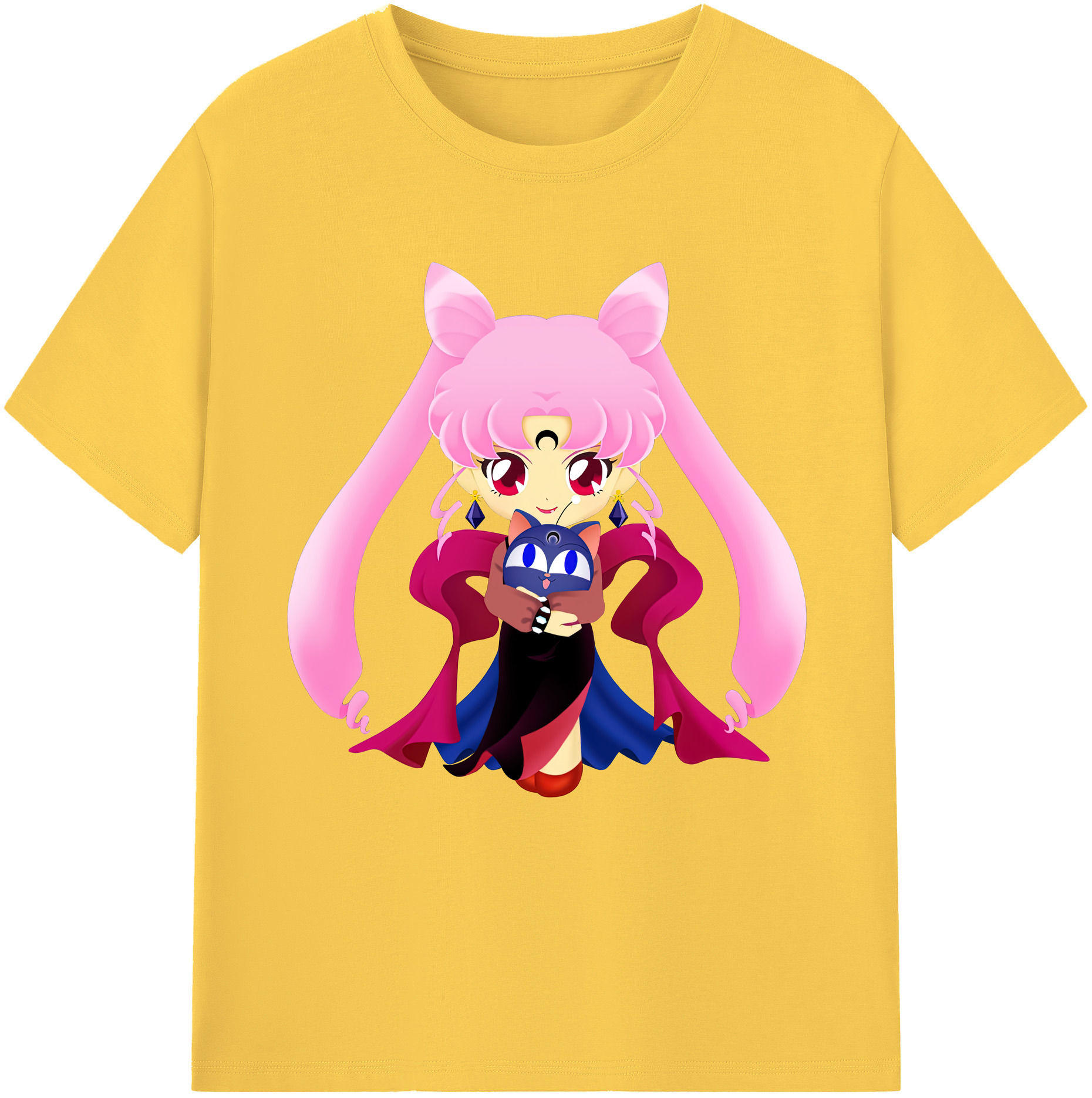 （画像用） 美少女戦士セーラームーン ちびうさ Sailor Moon Chibiusa Tsukino Usagi Small Lady Serenity 綿100％半袖Tシャツ（フロントプリント）