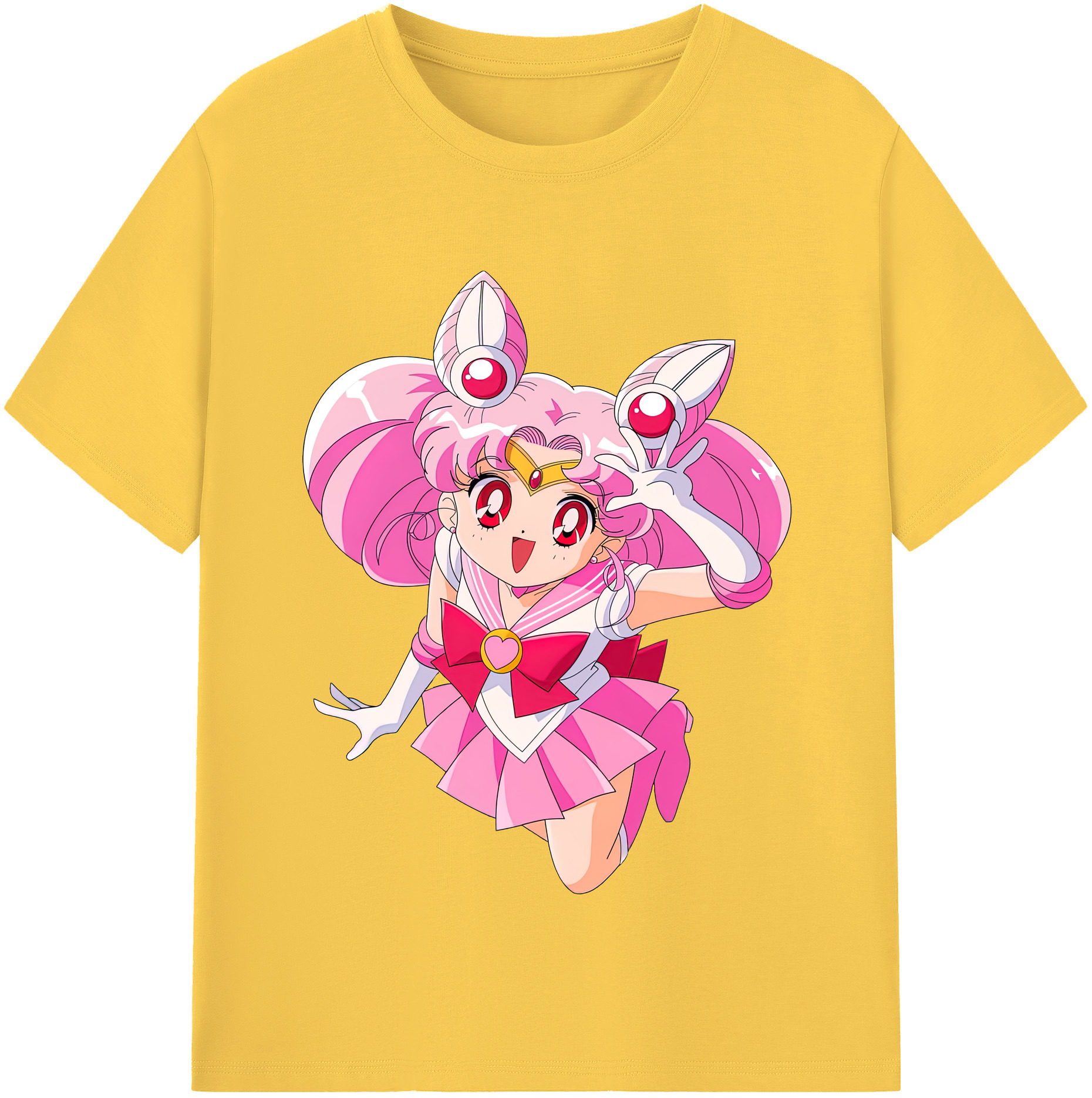 （画像用） 美少女戦士セーラームーン ちびうさ Sailor Moon Chibiusa Tsukino Usagi Small Lady Serenity 綿100％半袖Tシャツ（フロントプリント）