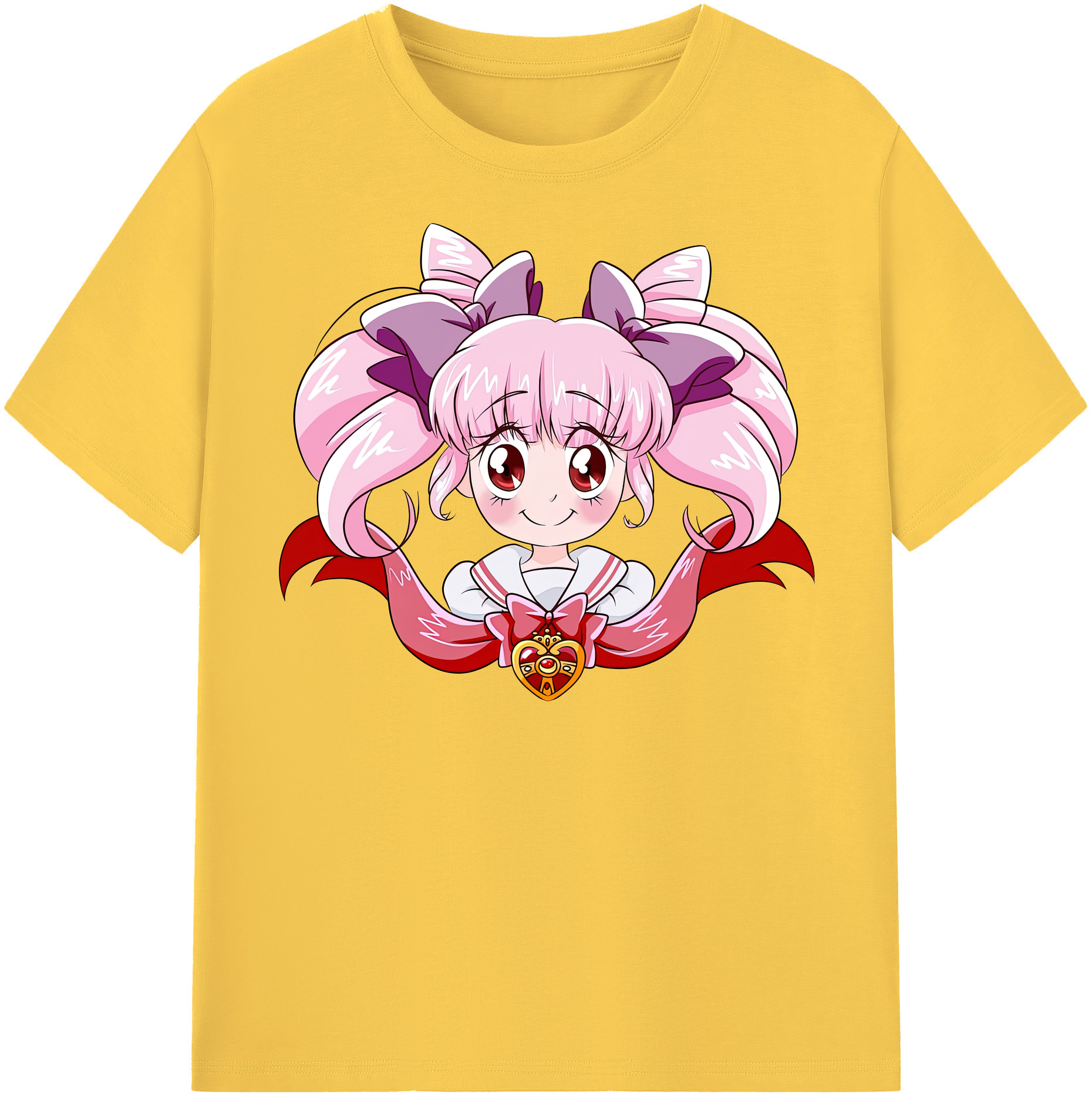 （画像用） 美少女戦士セーラームーン ちびうさ Sailor Moon Chibiusa Tsukino Usagi Small Lady Serenity 綿100％半袖Tシャツ（フロントプリント）