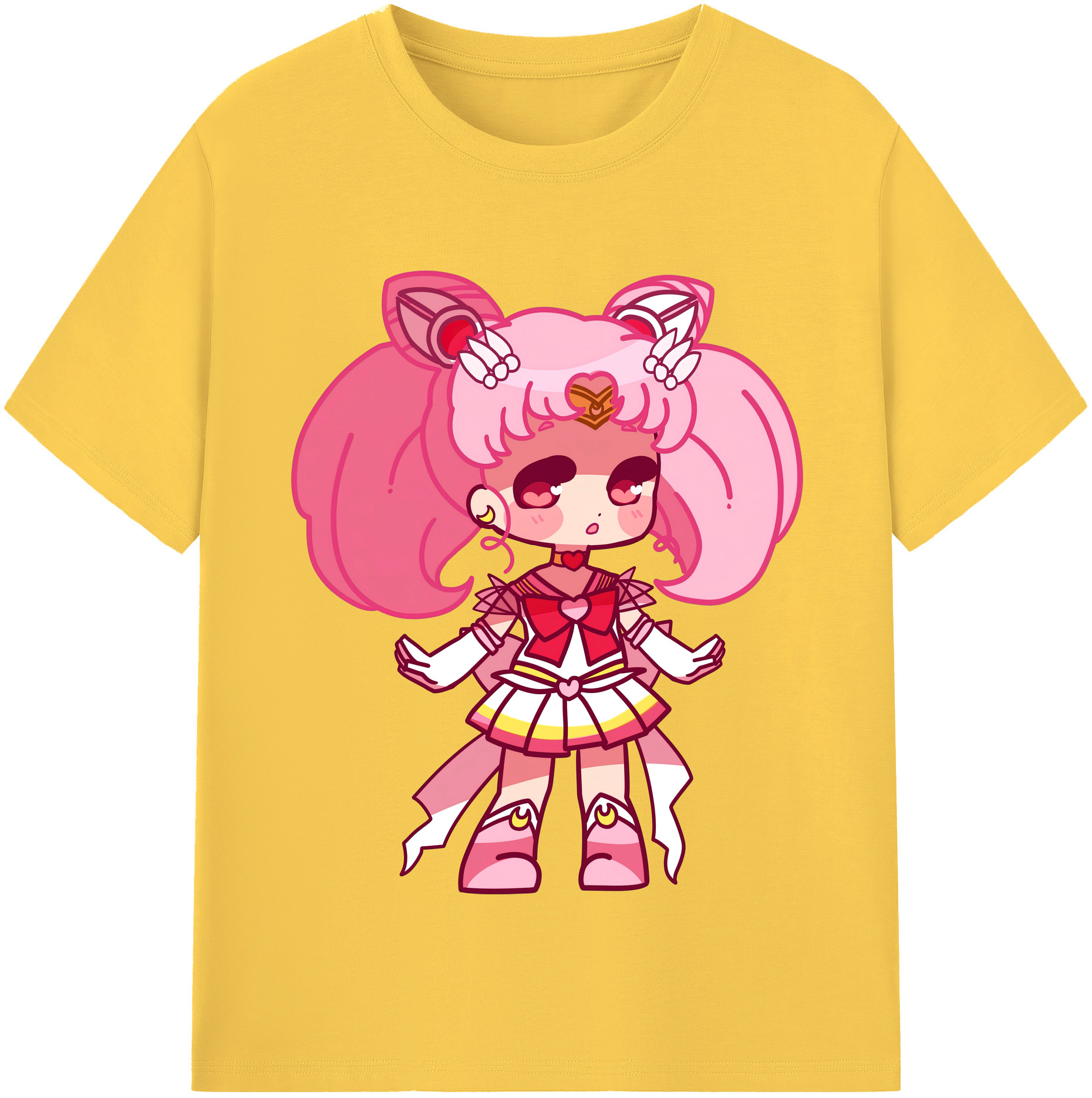 （画像用） 美少女戦士セーラームーン ちびうさ Sailor Moon Chibiusa Tsukino Usagi Small Lady Serenity 綿100％半袖Tシャツ（フロントプリント）