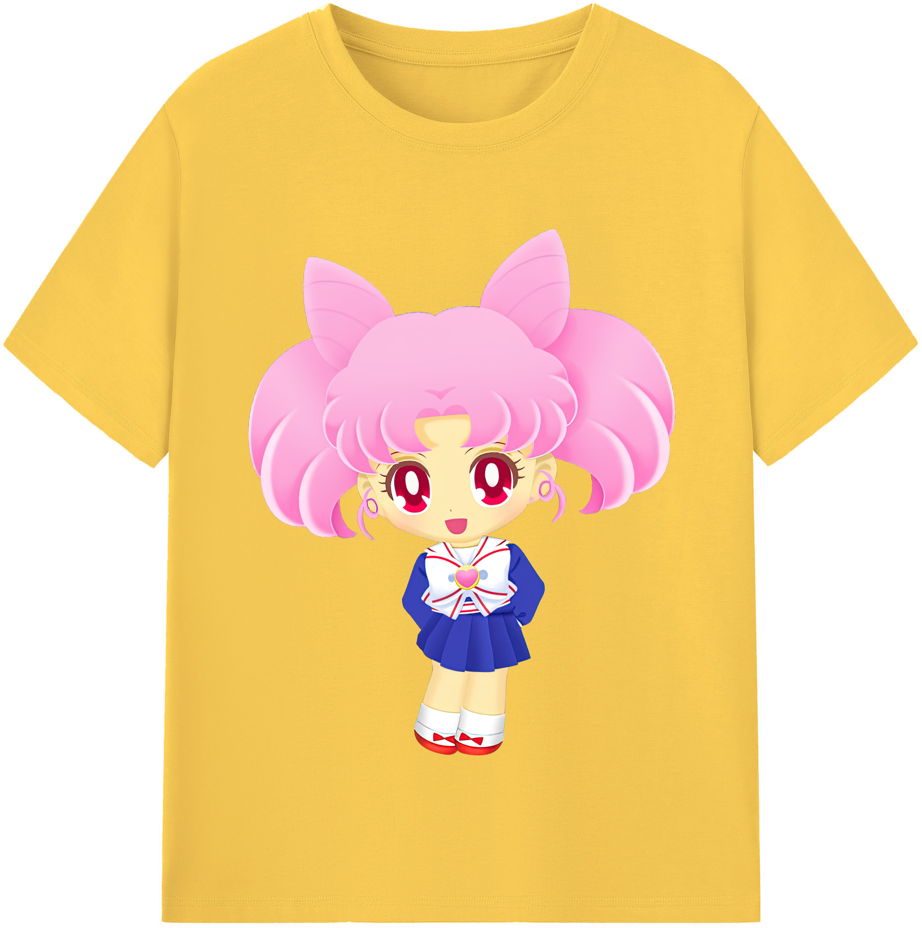 （画像用） 美少女戦士セーラームーン ちびうさ Sailor Moon Chibiusa Tsukino Usagi Small Lady Serenity 綿100％半袖Tシャツ（フロントプリント）