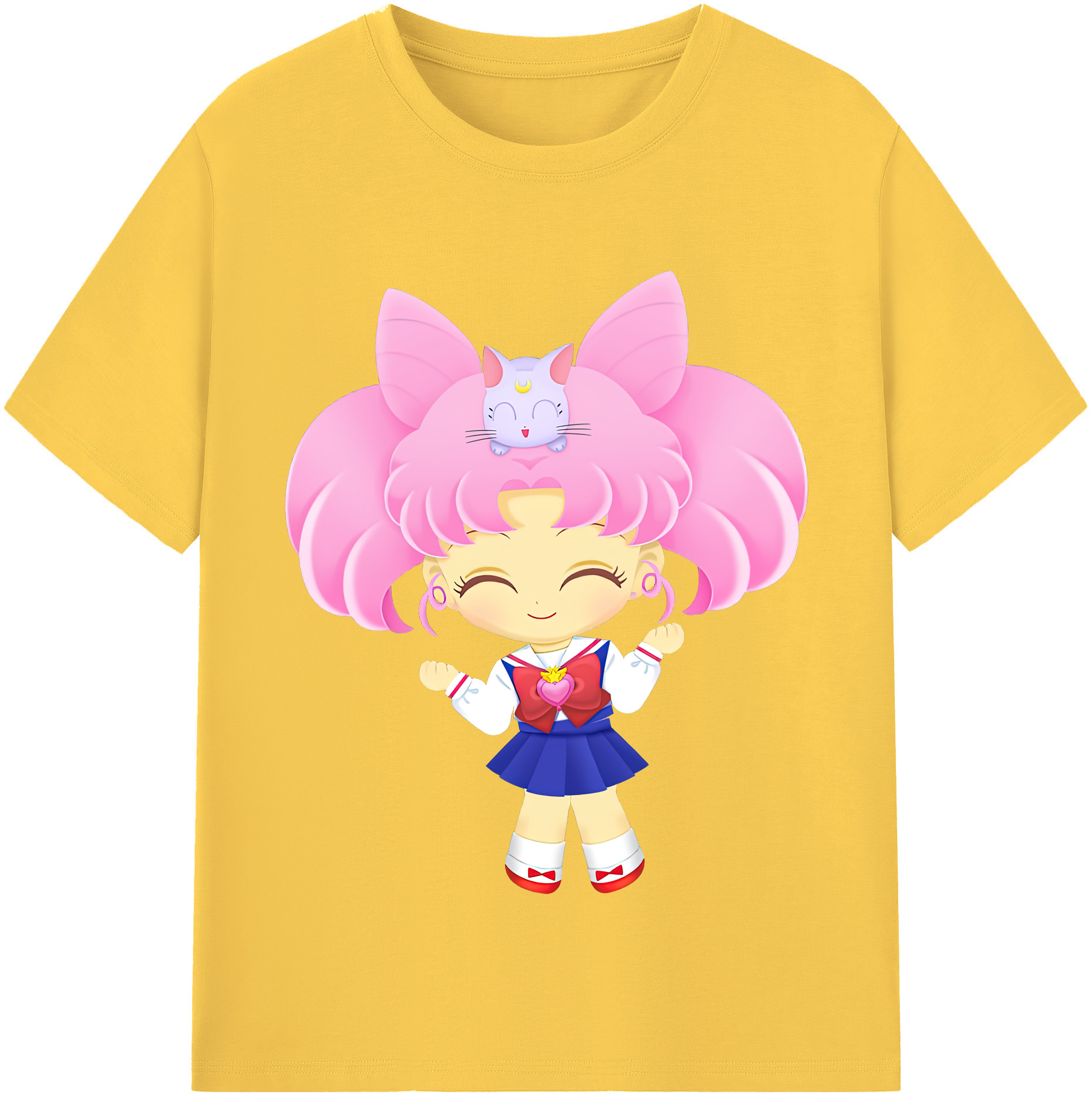 （画像用） 美少女戦士セーラームーン ちびうさ Sailor Moon Chibiusa Tsukino Usagi Small Lady Serenity 綿100％半袖Tシャツ（フロントプリント）