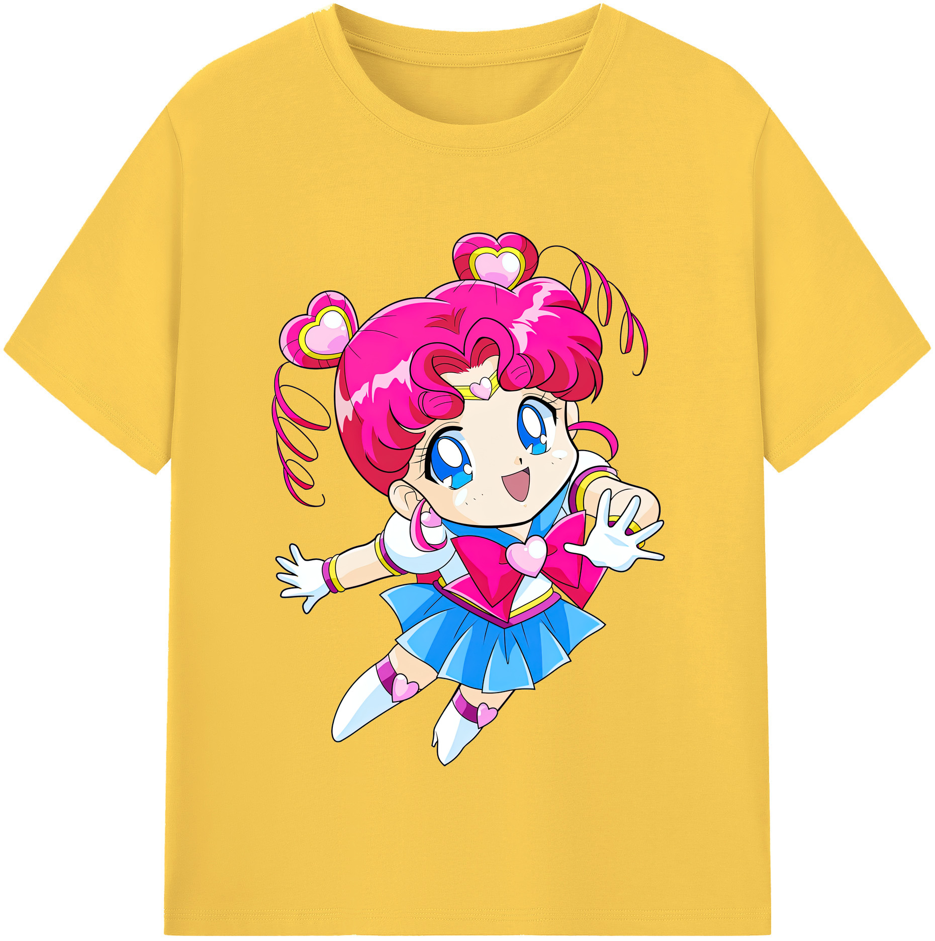 （画像用） 美少女戦士セーラームーン ちびうさ Sailor Moon Chibiusa Tsukino Usagi Small Lady Serenity 綿100％半袖Tシャツ（フロントプリント）