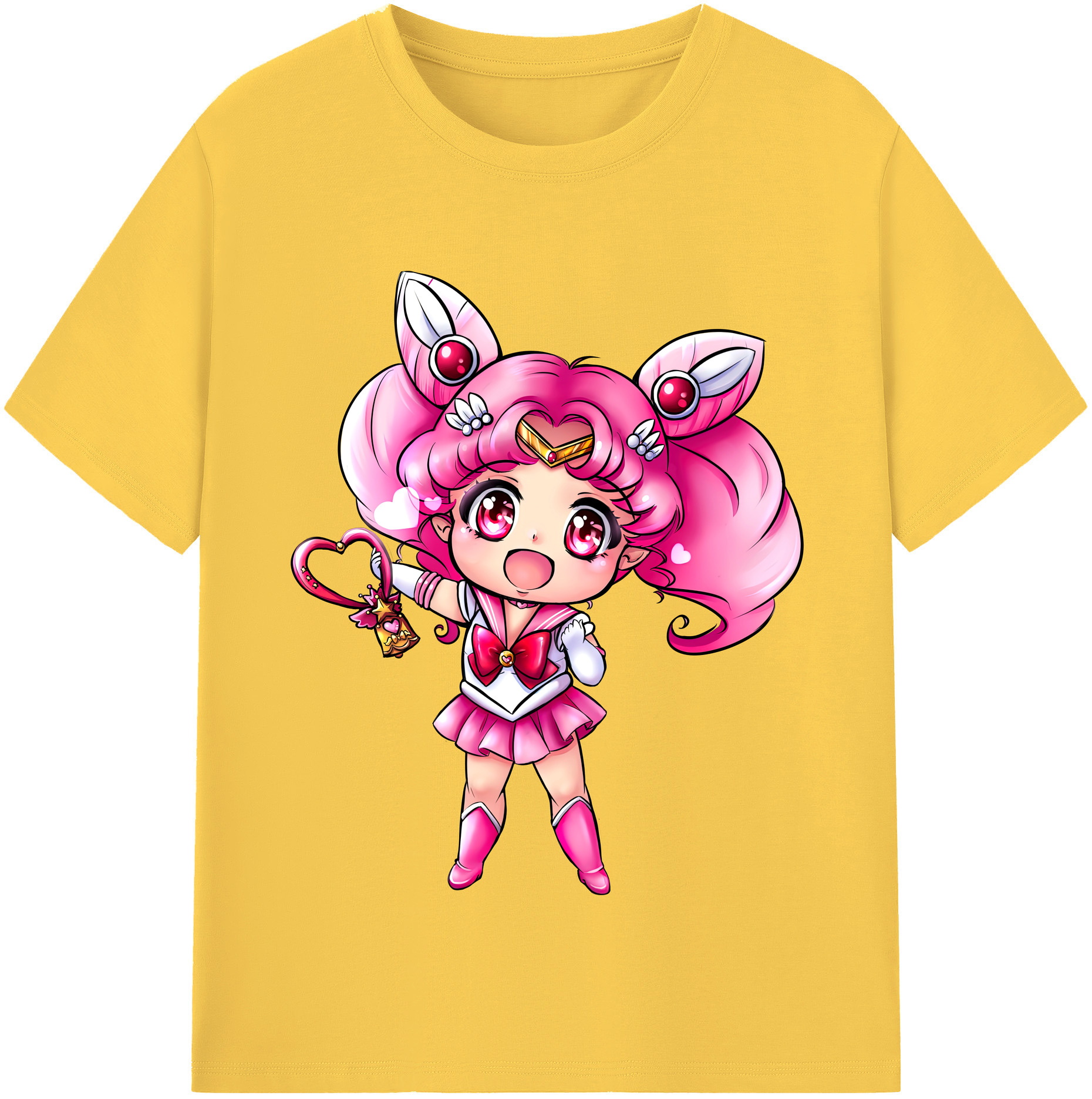 （画像用） 美少女戦士セーラームーン ちびうさ Sailor Moon Chibiusa Tsukino Usagi Small Lady Serenity 綿100％半袖Tシャツ（フロントプリント）