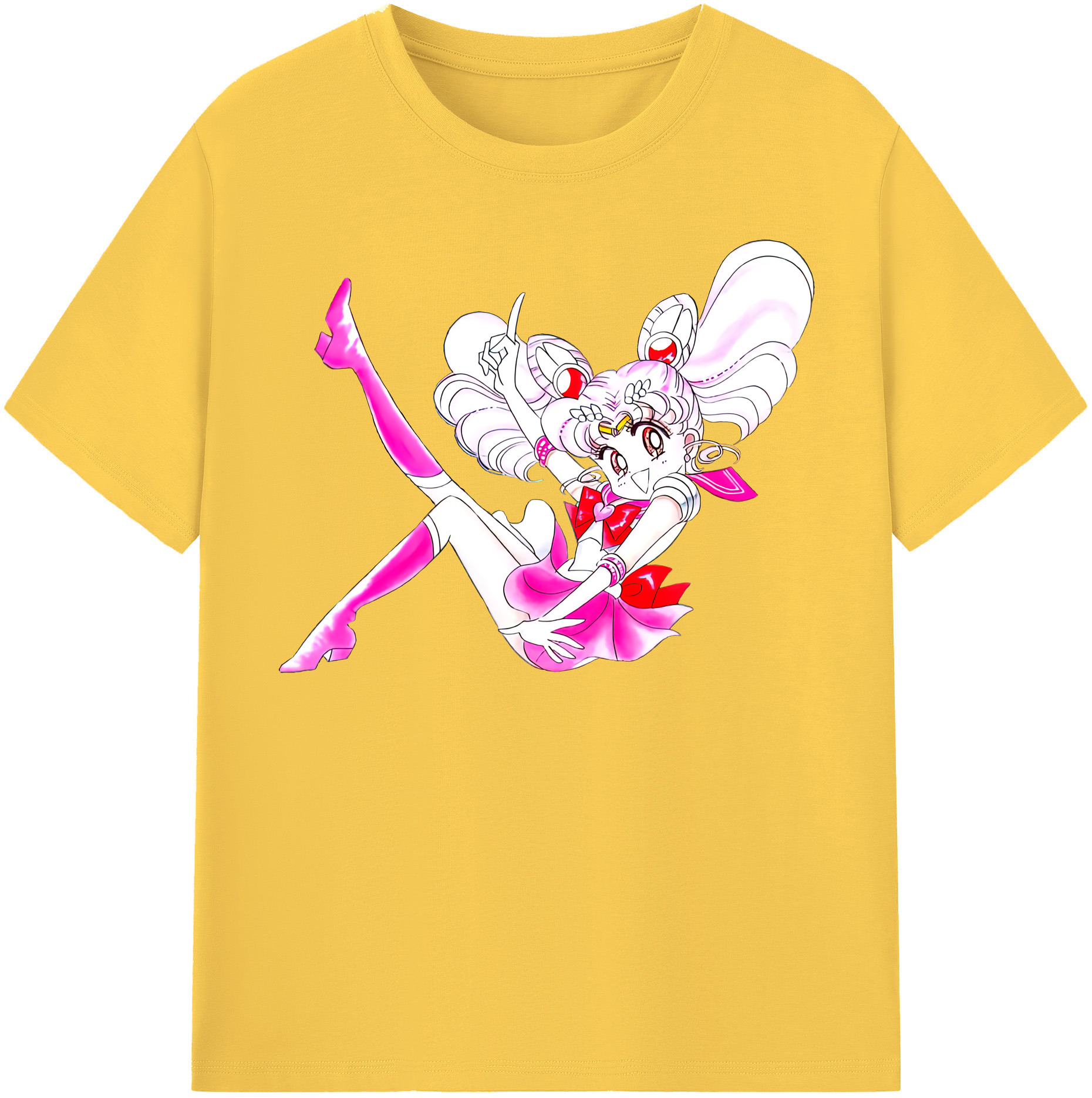（画像用） 美少女戦士セーラームーン ちびうさ Sailor Moon Chibiusa Tsukino Usagi Small Lady Serenity 綿100％半袖Tシャツ（フロントプリント）