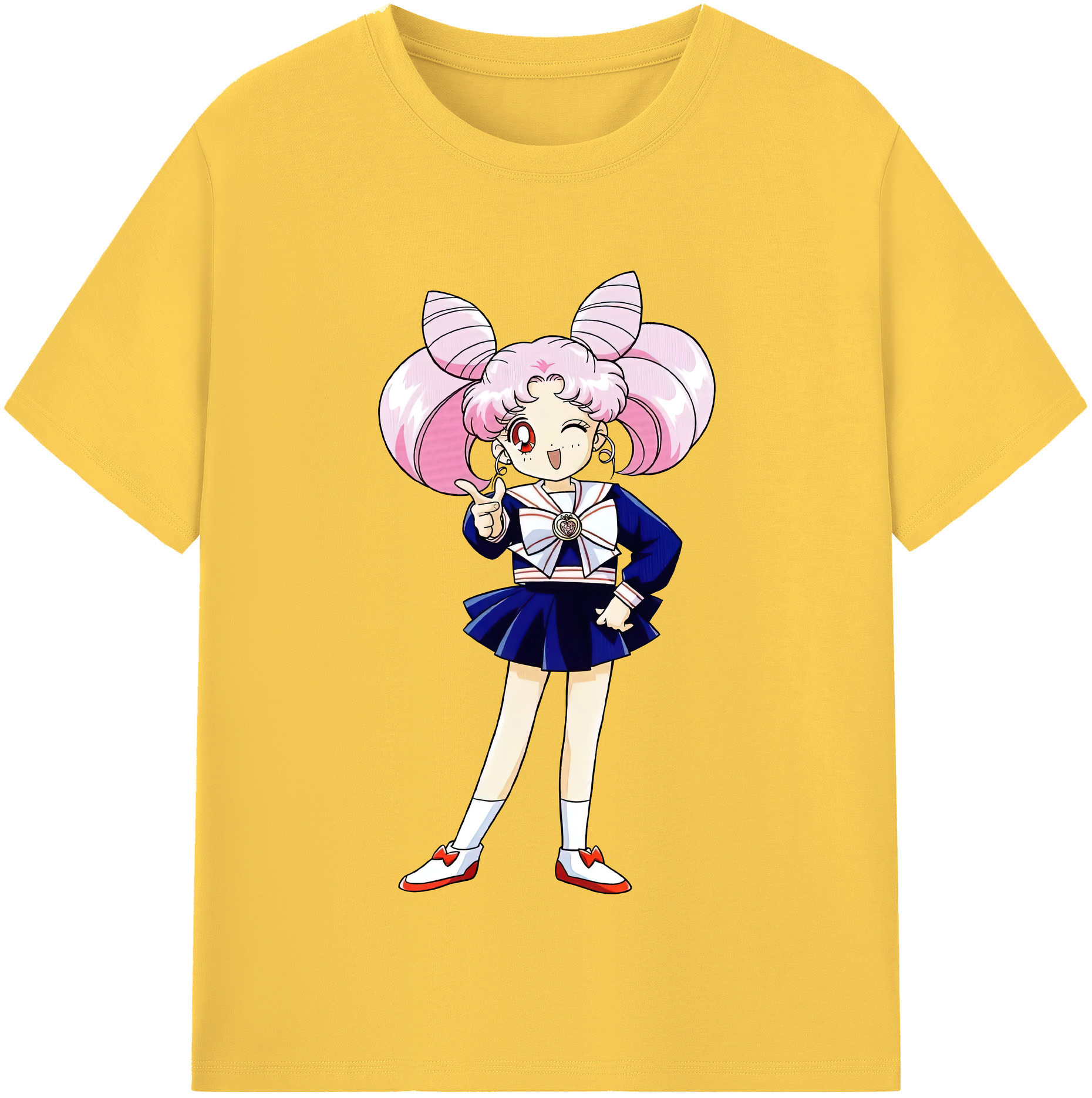（画像用） 美少女戦士セーラームーン ちびうさ Sailor Moon Chibiusa Tsukino Usagi Small Lady Serenity 綿100％半袖Tシャツ（フロントプリント）