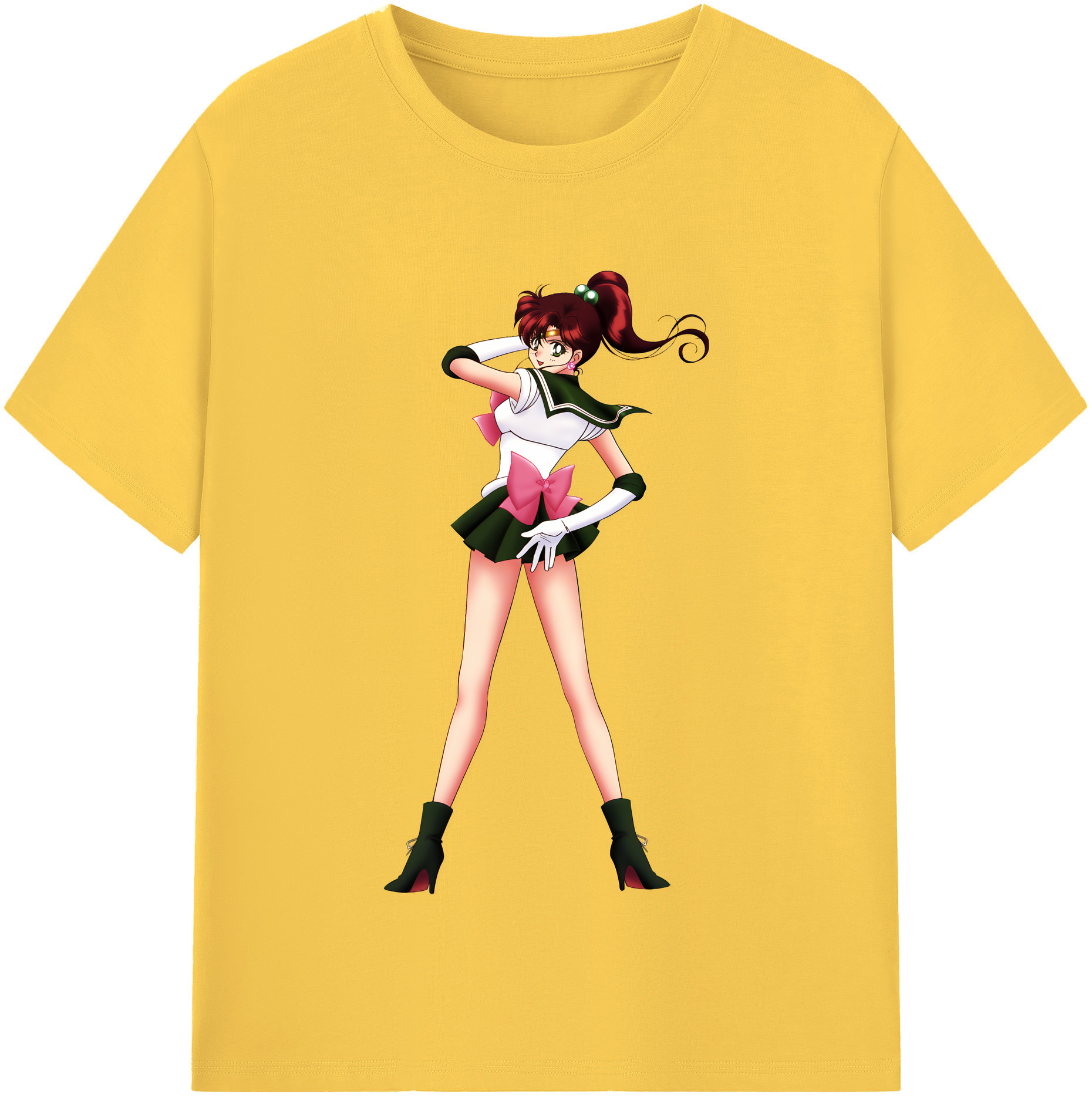 （画像用） 美少女戦士セーラームーン 木野 まこと きの まこと Sailor Moon Kino Makoto （セーラージュピター；Sailor Jupiter） 綿100％半袖Tシャツ（フロントプリント）