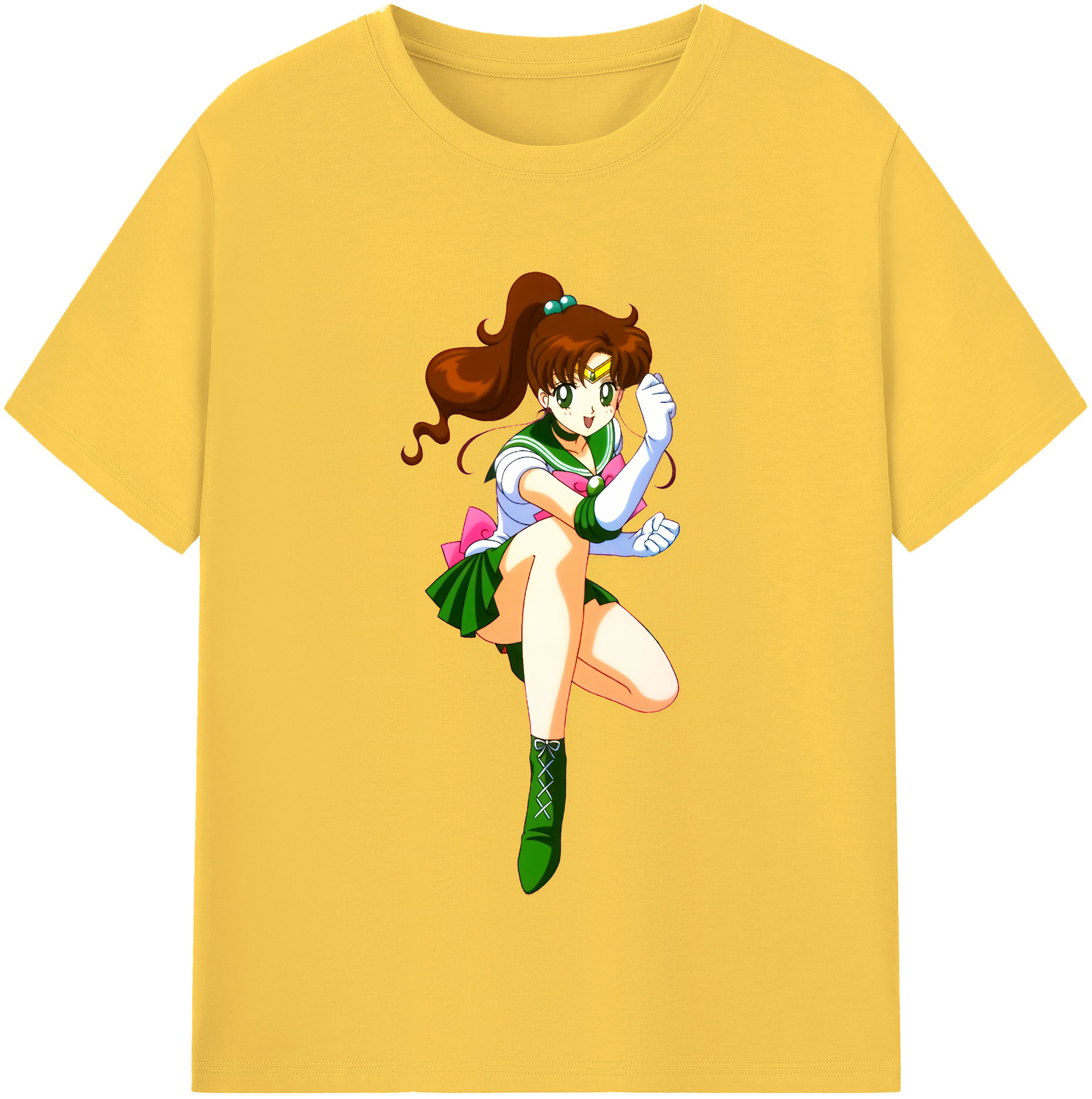 （画像用） 美少女戦士セーラームーン 木野 まこと きの まこと Sailor Moon Kino Makoto （セーラージュピター；Sailor Jupiter） 綿100％半袖Tシャツ（フロントプリント）