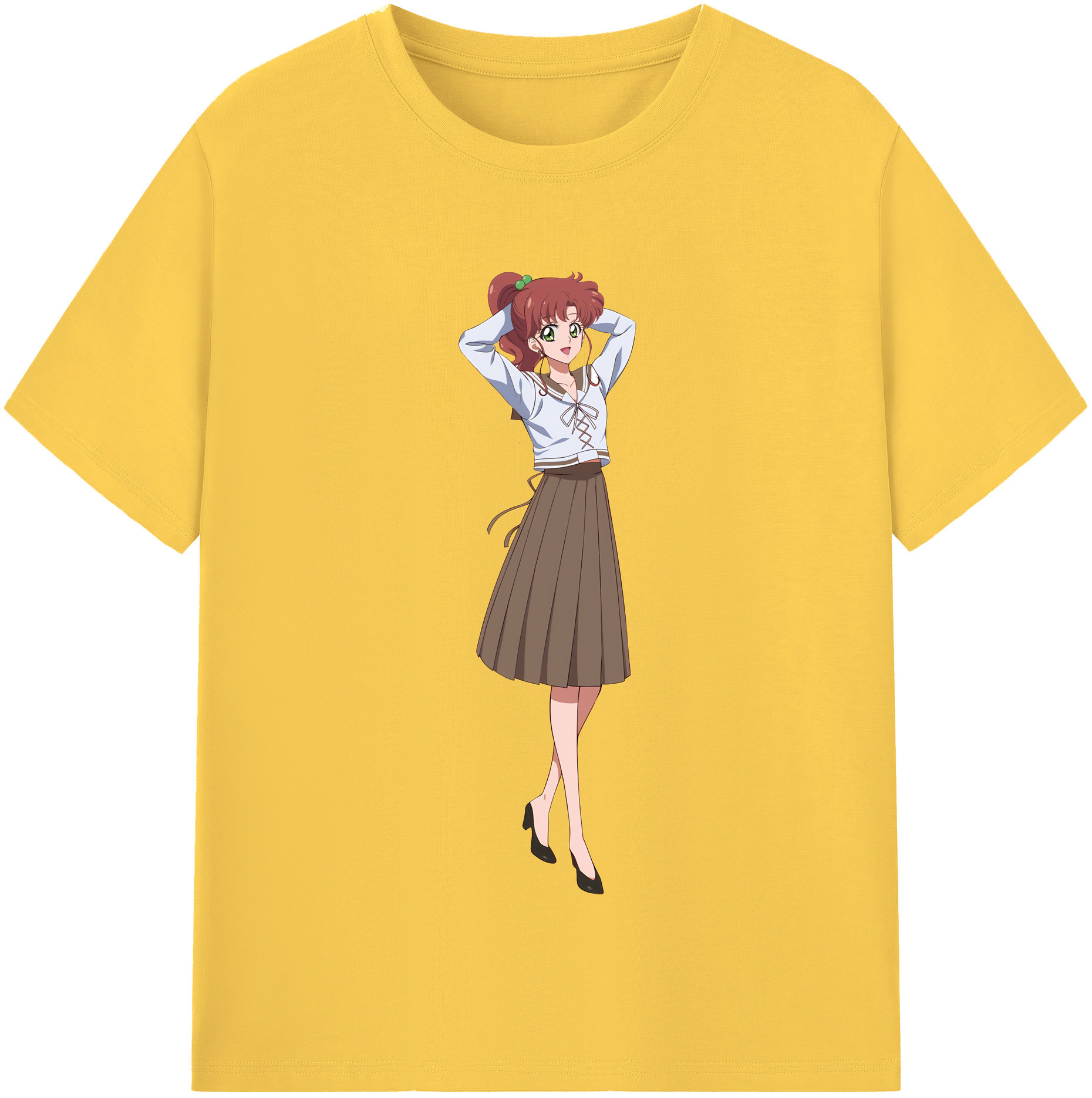 （画像用） 美少女戦士セーラームーン 木野 まこと きの まこと Sailor Moon Kino Makoto （セーラージュピター；Sailor Jupiter） 綿100％半袖Tシャツ（フロントプリント）
