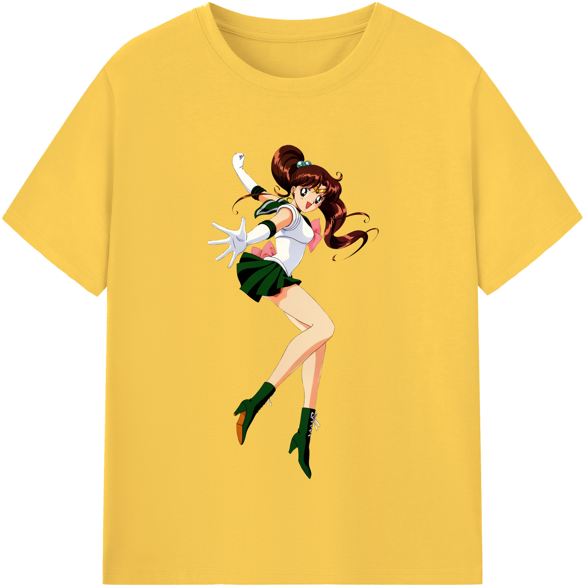 （画像用） 美少女戦士セーラームーン 木野 まこと きの まこと Sailor Moon Kino Makoto （セーラージュピター；Sailor Jupiter） 綿100％半袖Tシャツ（フロントプリント）