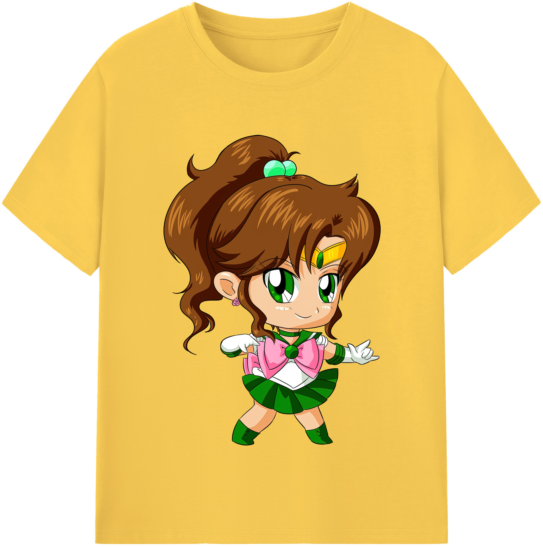 （画像用） 美少女戦士セーラームーン 木野 まこと きの まこと Sailor Moon Kino Makoto （セーラージュピター；Sailor Jupiter） 綿100％半袖Tシャツ（フロントプリント）