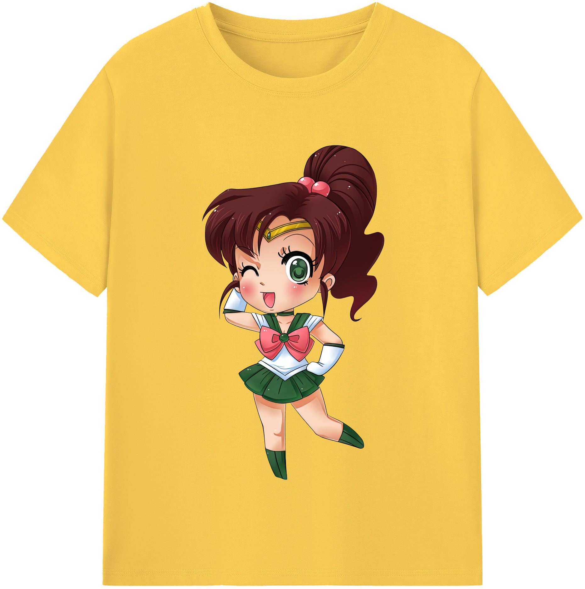 （画像用） 美少女戦士セーラームーン 木野 まこと きの まこと Sailor Moon Kino Makoto （セーラージュピター；Sailor Jupiter） 綿100％半袖Tシャツ（フロントプリント）