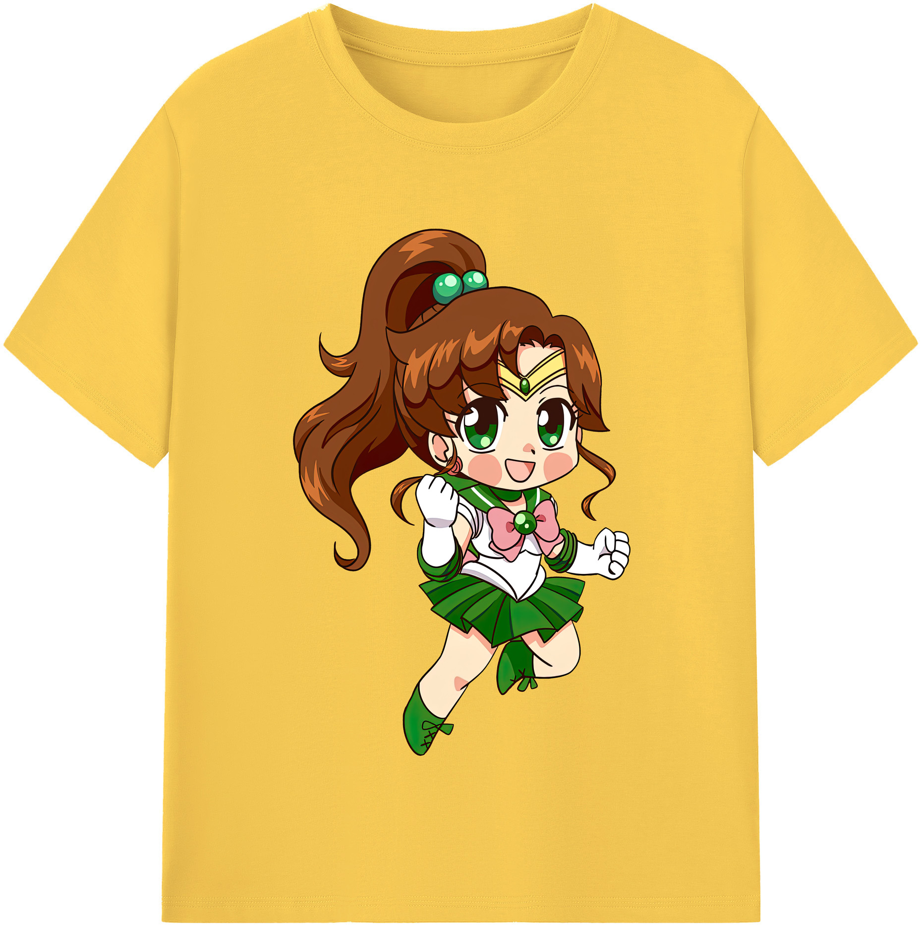 （画像用） 美少女戦士セーラームーン 木野 まこと きの まこと Sailor Moon Kino Makoto （セーラージュピター；Sailor Jupiter） 綿100％半袖Tシャツ（フロントプリント）
