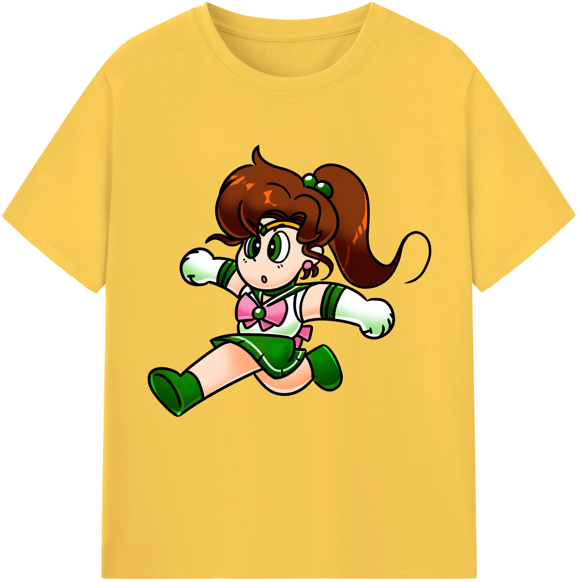 （画像用） 美少女戦士セーラームーン 木野 まこと きの まこと Sailor Moon Kino Makoto （セーラージュピター；Sailor Jupiter） 綿100％半袖Tシャツ（フロントプリント）