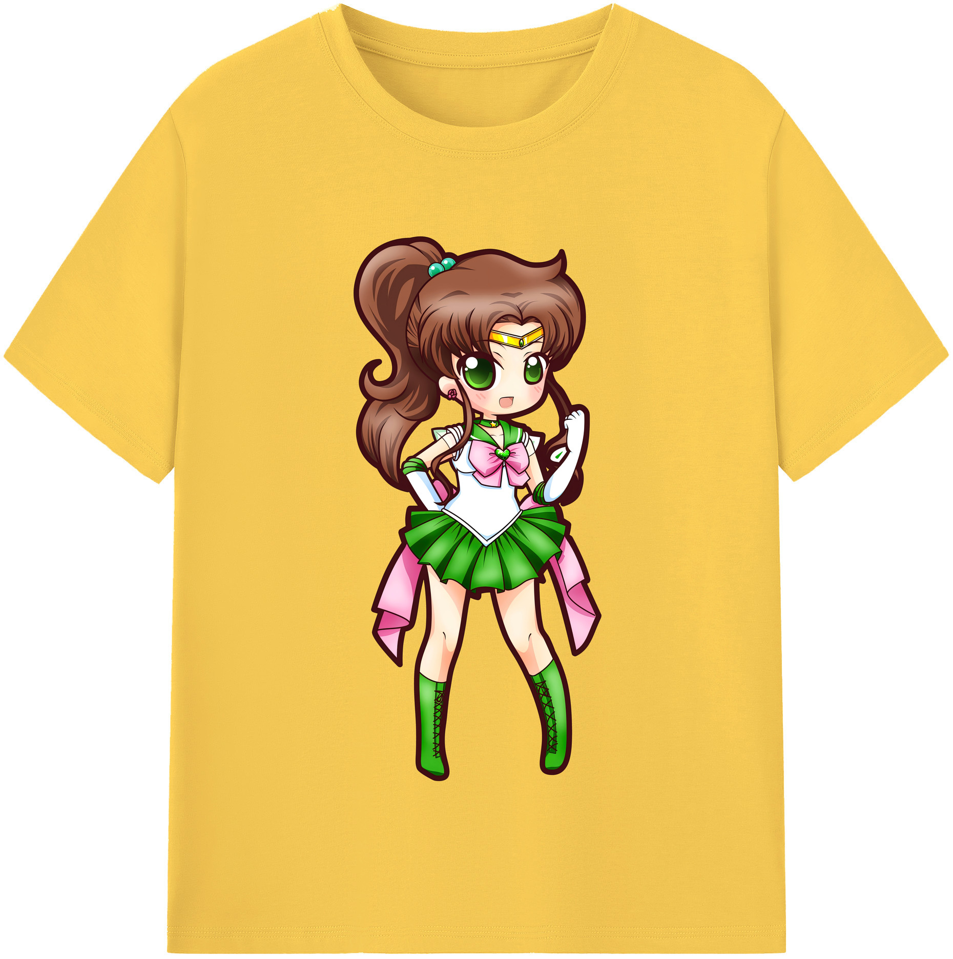 （画像用） 美少女戦士セーラームーン 木野 まこと きの まこと Sailor Moon Kino Makoto （セーラージュピター；Sailor Jupiter） 綿100％半袖Tシャツ（フロントプリント）