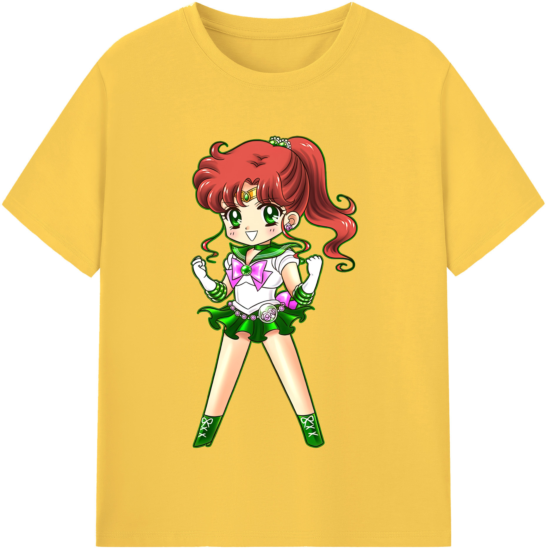 （画像用） 美少女戦士セーラームーン 木野 まこと きの まこと Sailor Moon Kino Makoto （セーラージュピター；Sailor Jupiter） 綿100％半袖Tシャツ（フロントプリント）