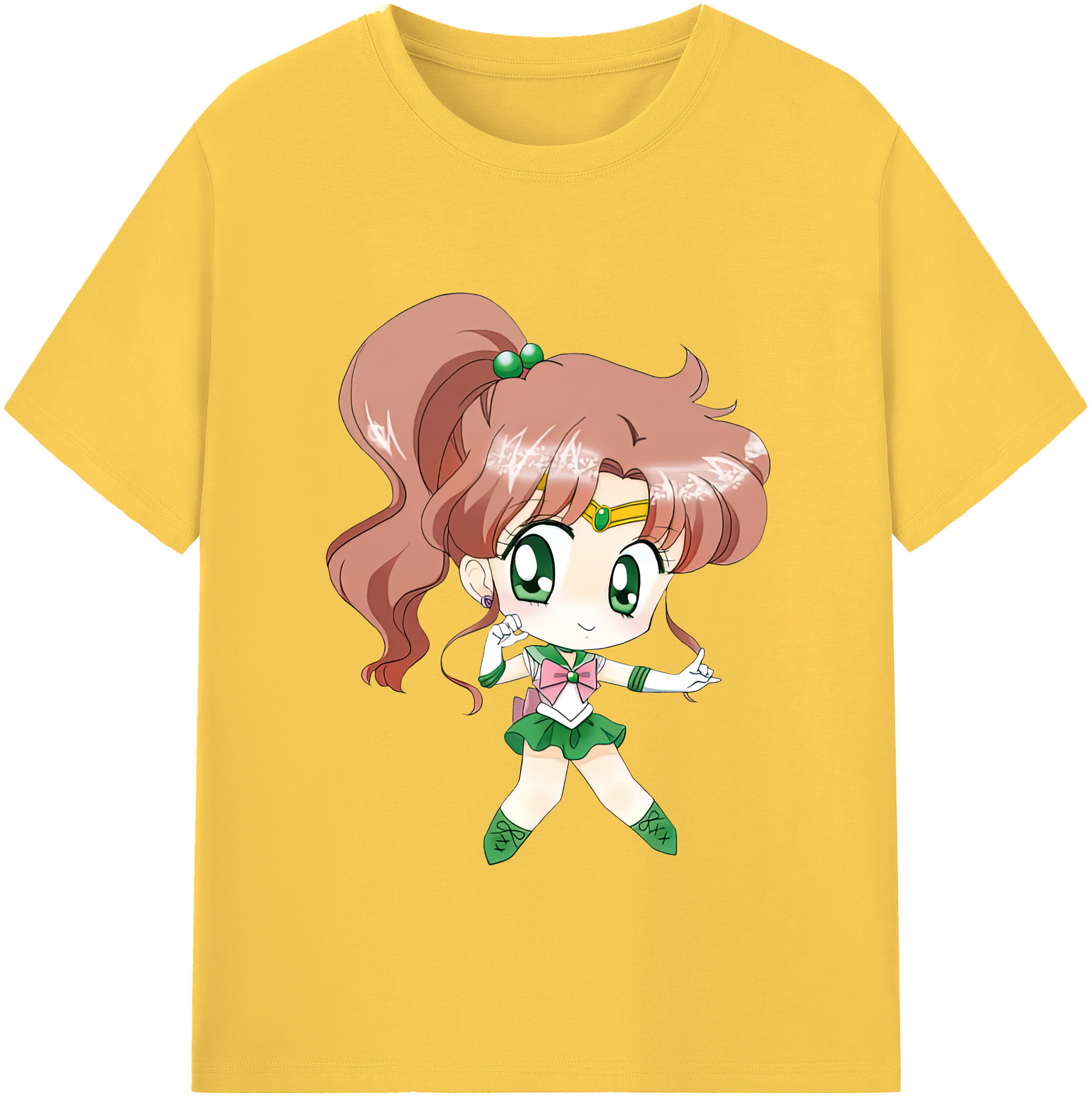 （画像用） 美少女戦士セーラームーン 木野 まこと きの まこと Sailor Moon Kino Makoto （セーラージュピター；Sailor Jupiter） 綿100％半袖Tシャツ（フロントプリント）
