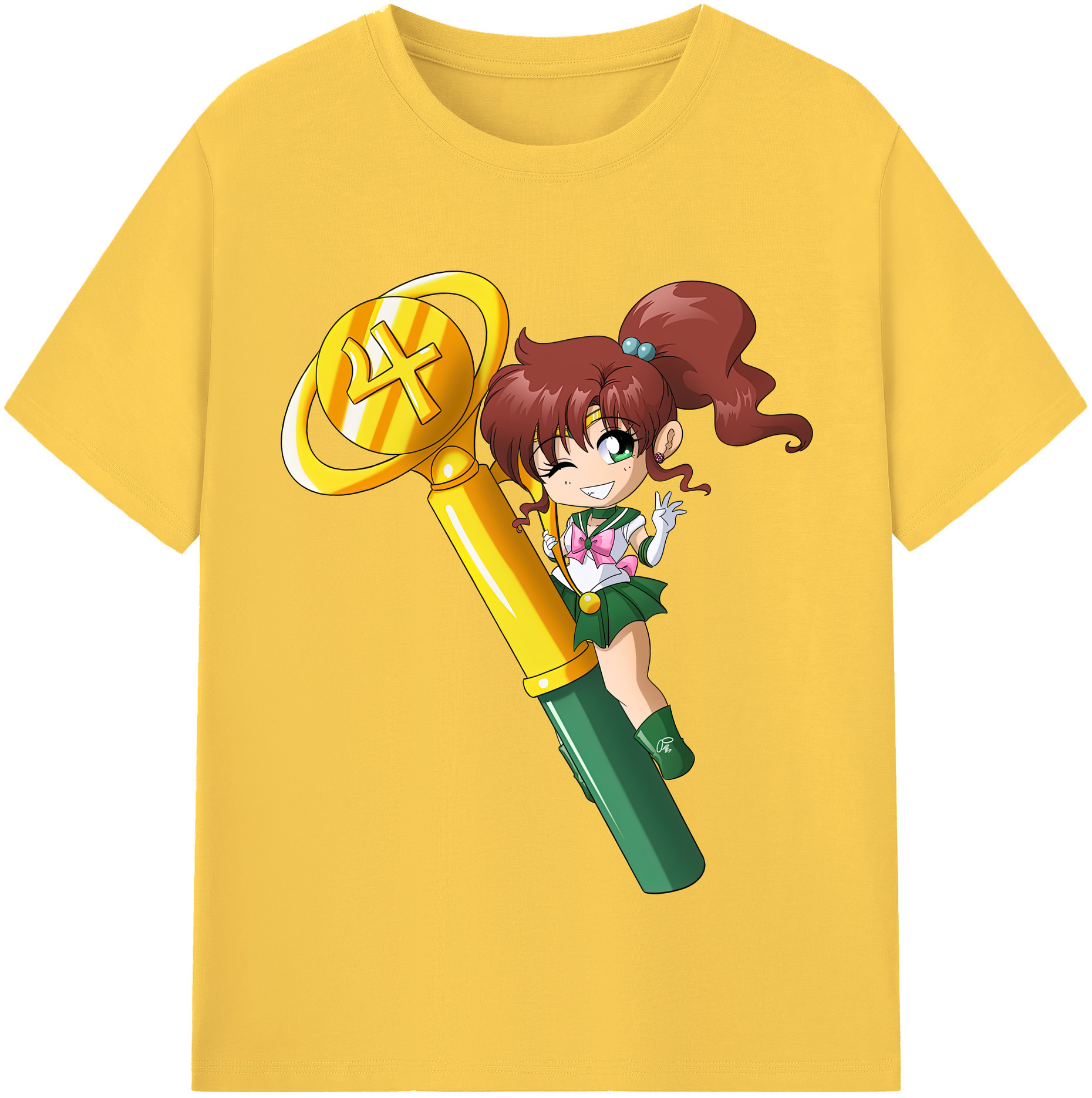 （画像用） 美少女戦士セーラームーン 木野 まこと きの まこと Sailor Moon Kino Makoto （セーラージュピター；Sailor Jupiter） 綿100％半袖Tシャツ（フロントプリント）
