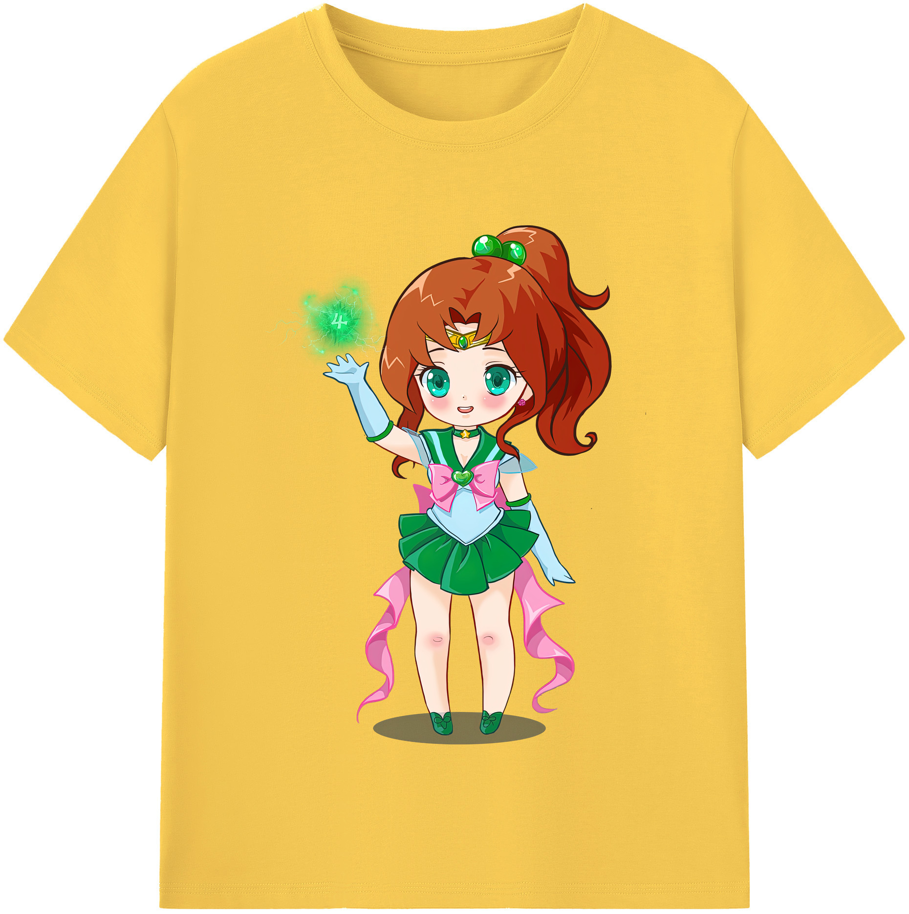 （画像用） 美少女戦士セーラームーン 木野 まこと きの まこと Sailor Moon Kino Makoto （セーラージュピター；Sailor Jupiter） 綿100％半袖Tシャツ（フロントプリント）
