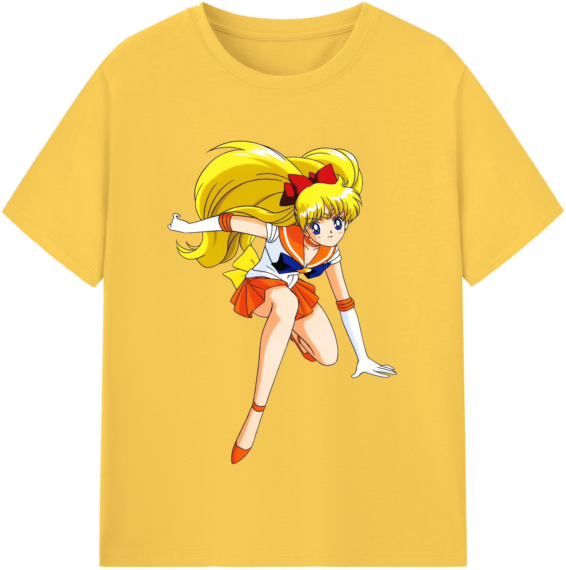 （画像用） 美少女戦士セーラームーン 愛野 美奈子 あいの みなこ Sailor Moon Aino Minako 綿100％半袖Tシャツ（フロントプリント）