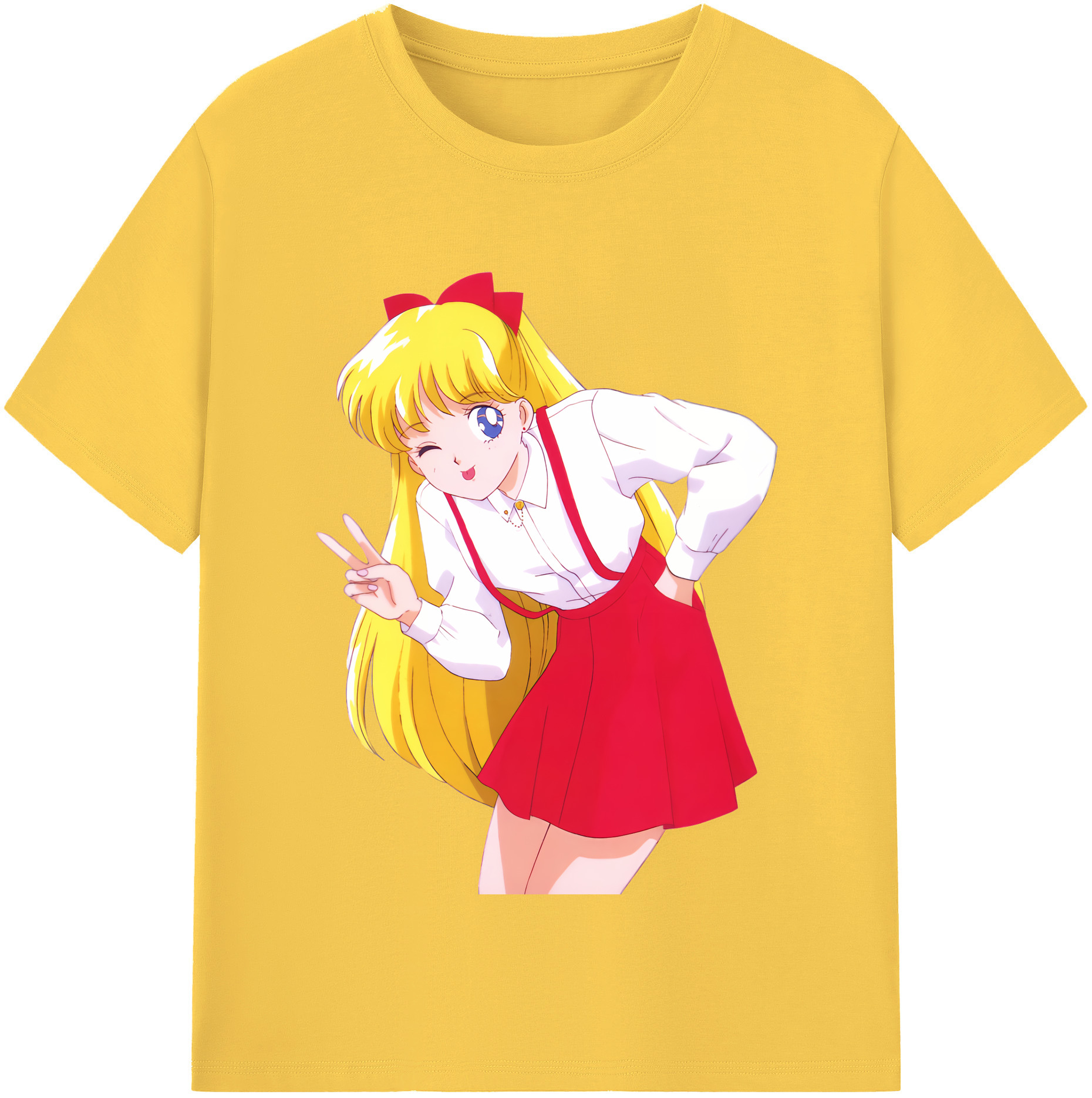 （画像用） 美少女戦士セーラームーン 愛野 美奈子 あいの みなこ Sailor Moon Aino Minako 綿100％半袖Tシャツ（フロントプリント）
