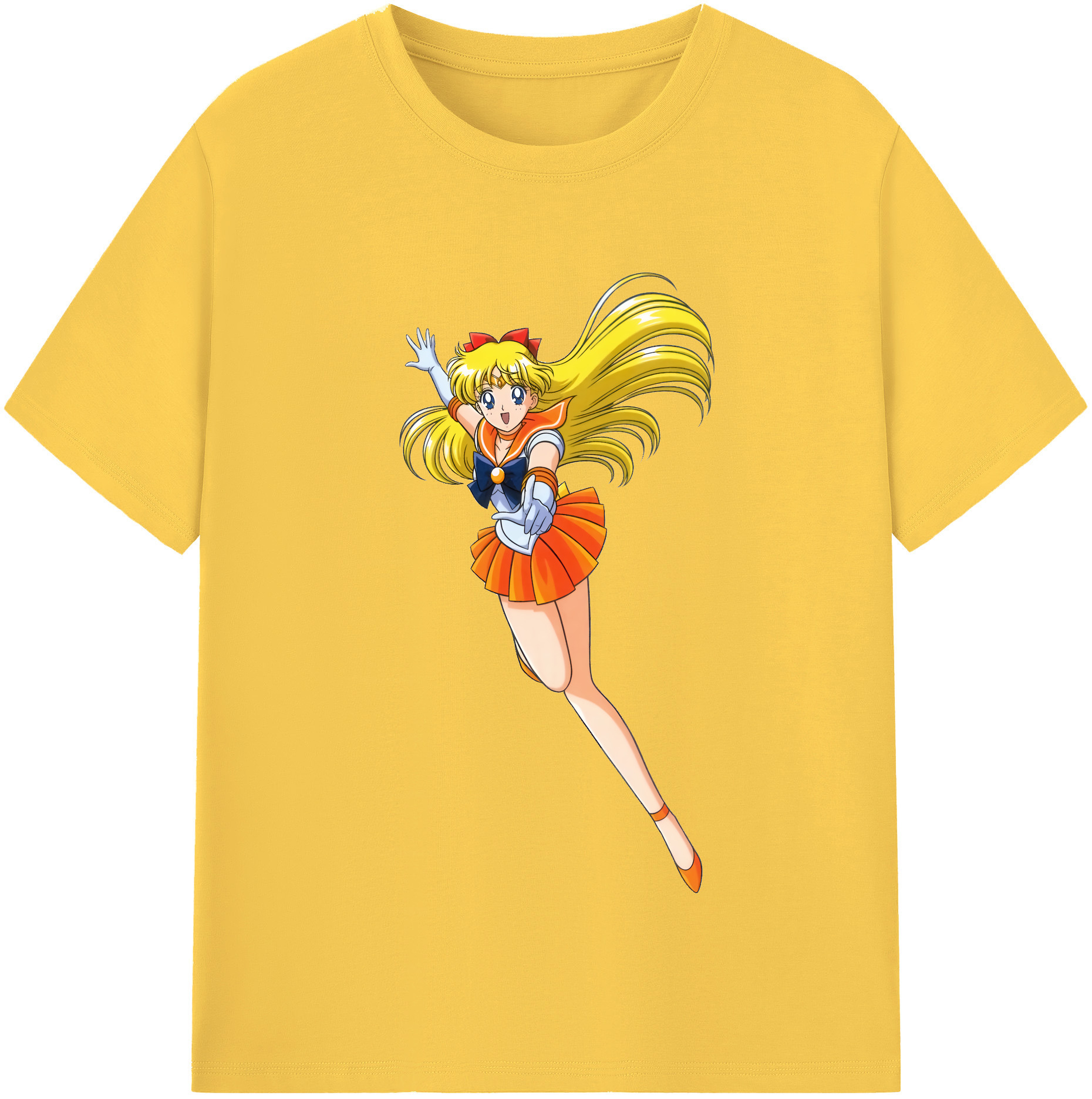 （画像用） 美少女戦士セーラームーン 愛野 美奈子 あいの みなこ Sailor Moon Aino Minako 綿100％半袖Tシャツ（フロントプリント）