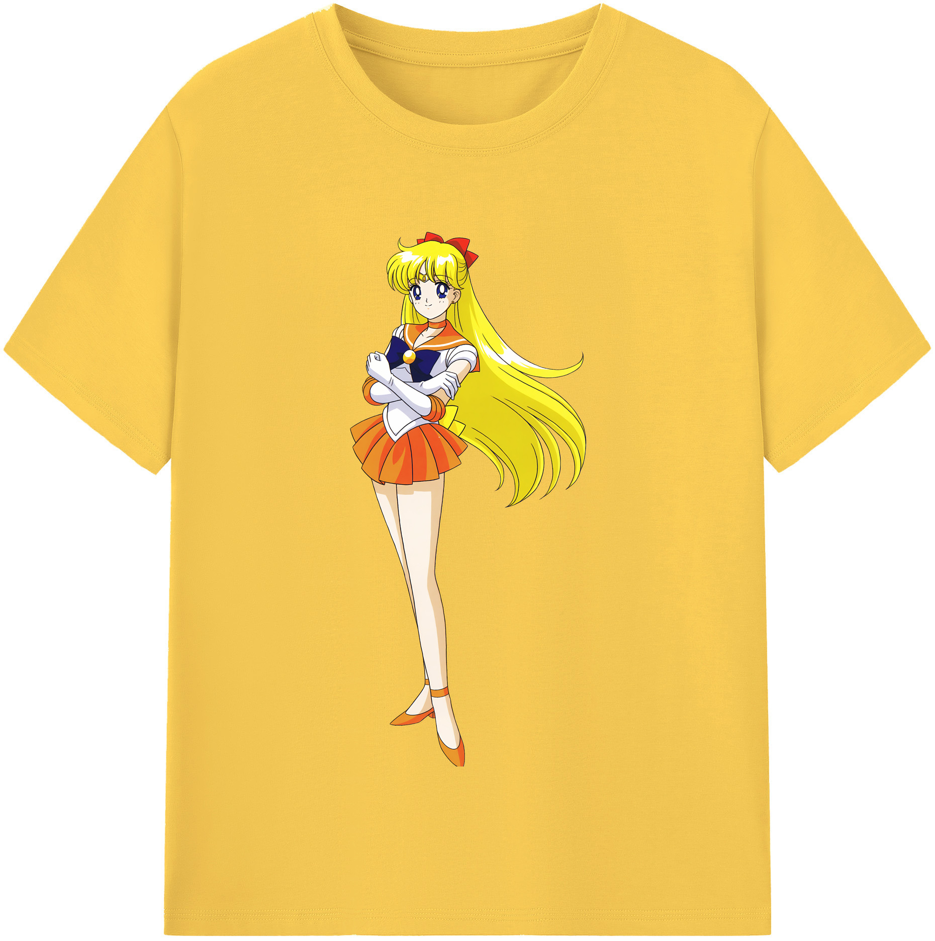 （画像用） 美少女戦士セーラームーン 愛野 美奈子 あいの みなこ Sailor Moon Aino Minako 綿100％半袖Tシャツ（フロントプリント）