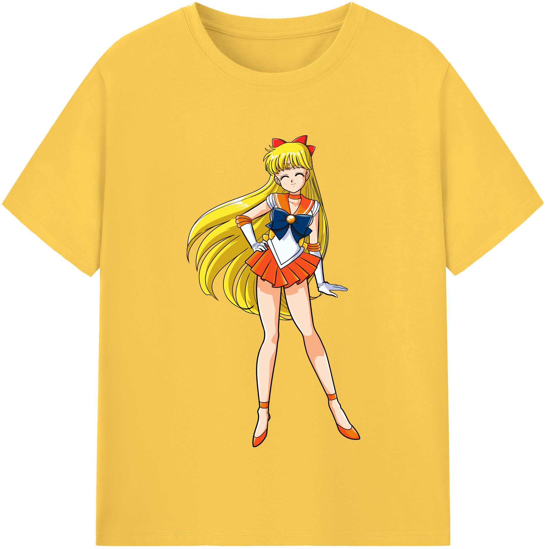 （画像用） 美少女戦士セーラームーン 愛野 美奈子 あいの みなこ Sailor Moon Aino Minako 綿100％半袖Tシャツ（フロントプリント）