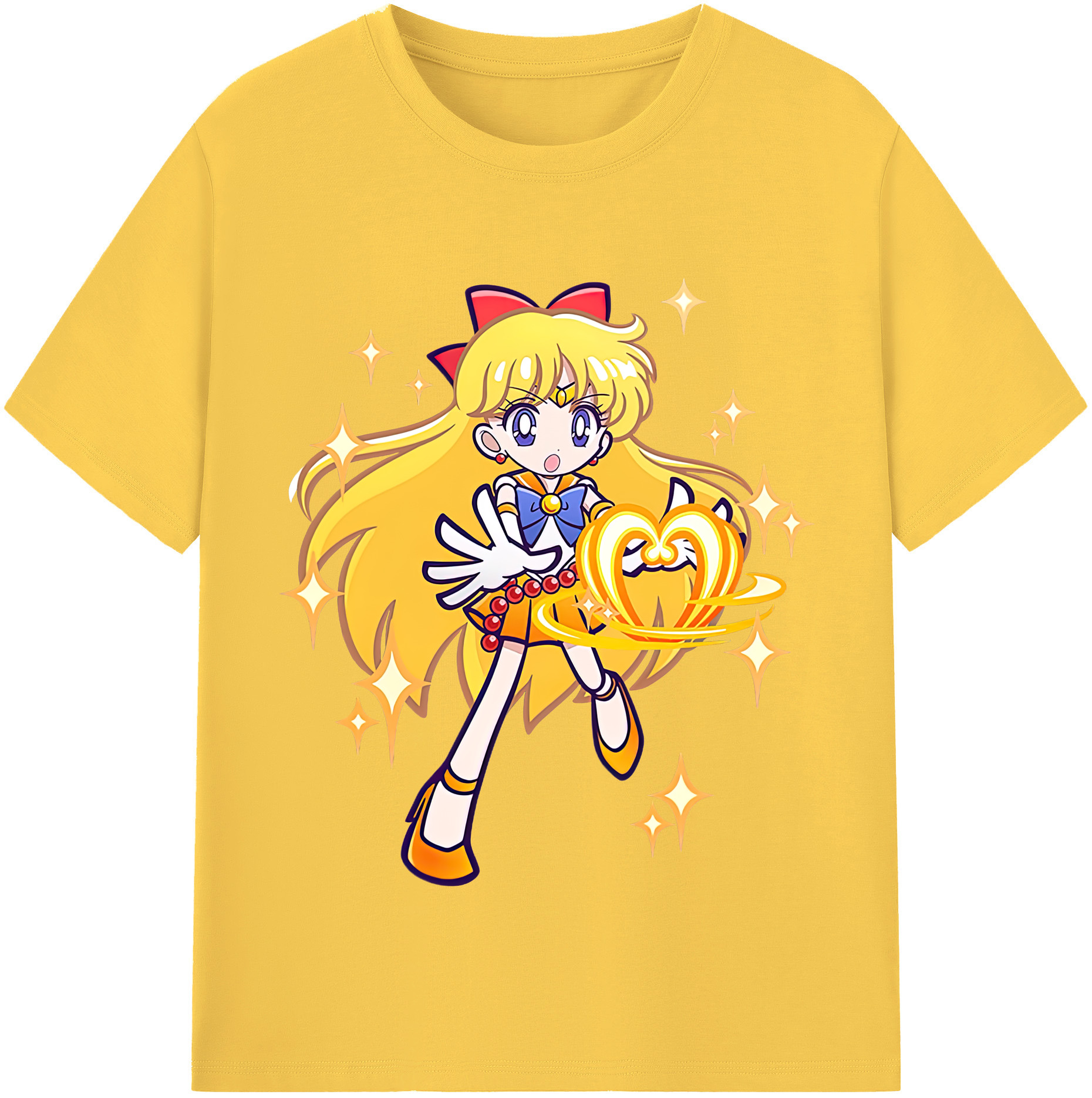 （画像用） 美少女戦士セーラームーン 愛野 美奈子 あいの みなこ Sailor Moon Aino Minako 綿100％半袖Tシャツ（フロントプリント）