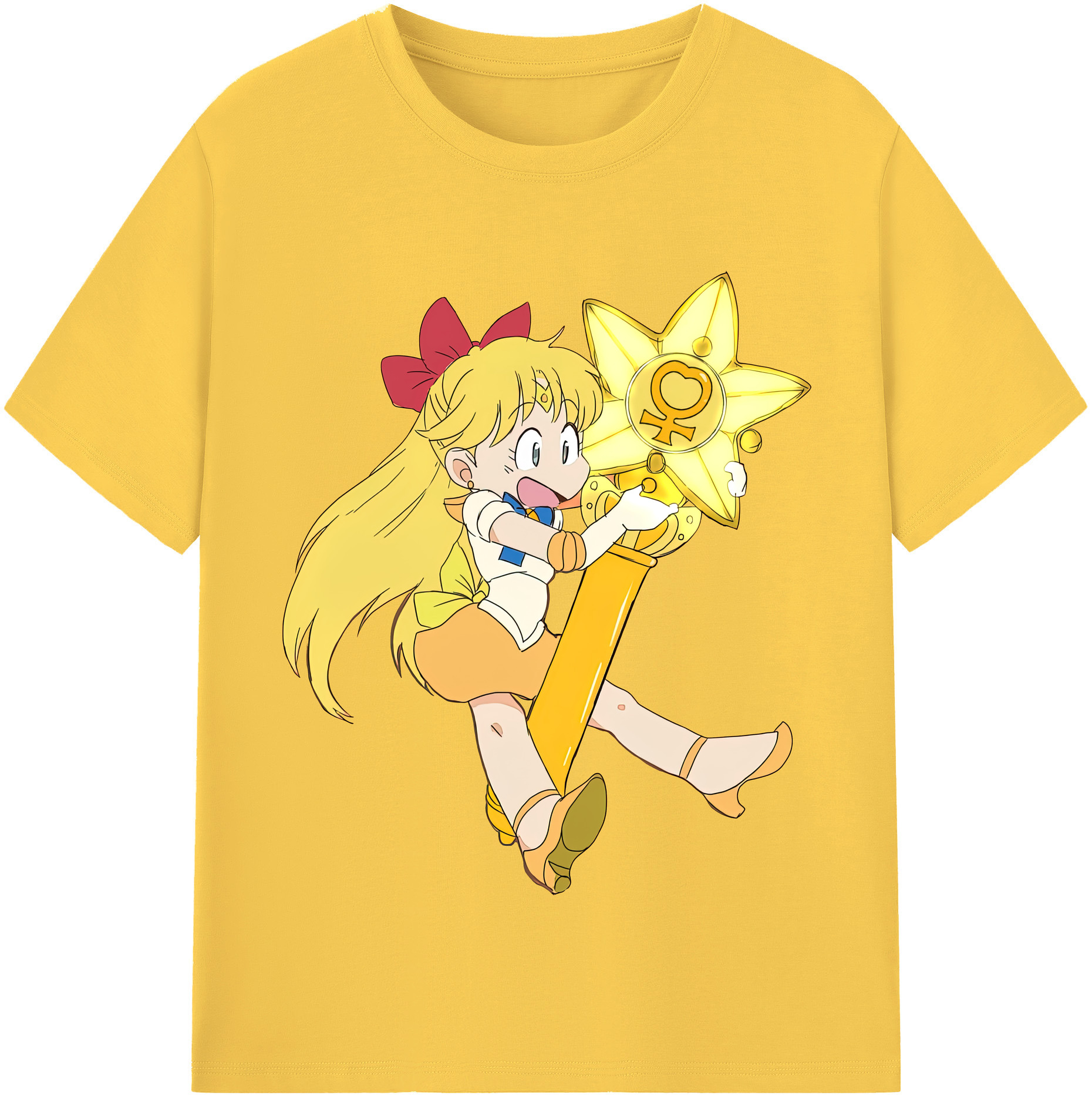 （画像用） 美少女戦士セーラームーン 愛野 美奈子 あいの みなこ Sailor Moon Aino Minako 綿100％半袖Tシャツ（フロントプリント）
