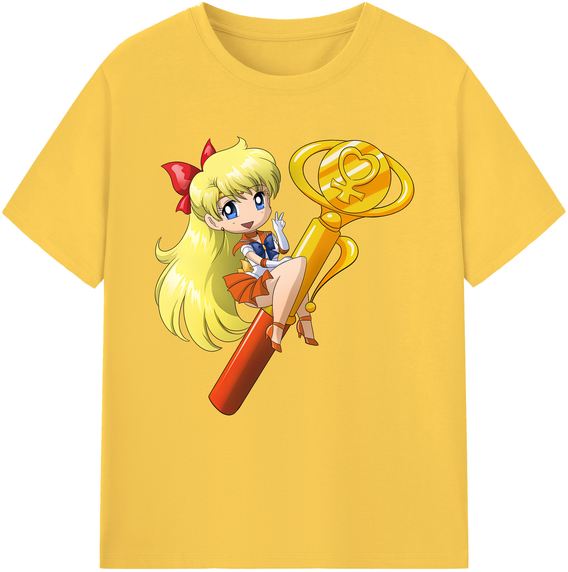 （画像用） 美少女戦士セーラームーン 愛野 美奈子 あいの みなこ Sailor Moon Aino Minako 綿100％半袖Tシャツ（フロントプリント）
