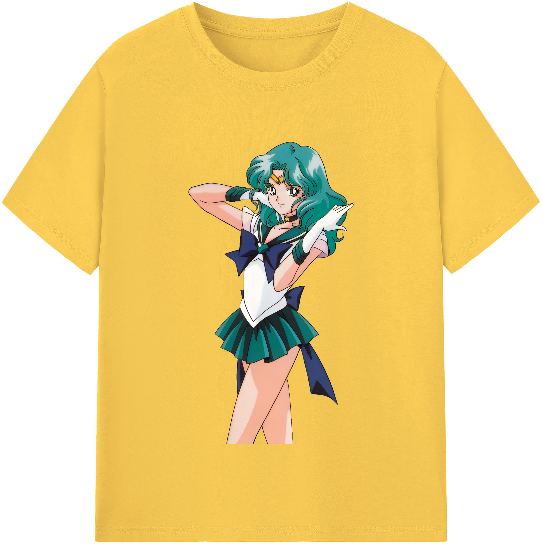 （画像用） 美少女戦士セーラームーン 海王 みちる（かいおう みちる） Sailor Moon Kaiou Michiru 綿100％半袖Tシャツ（フロントプリント）