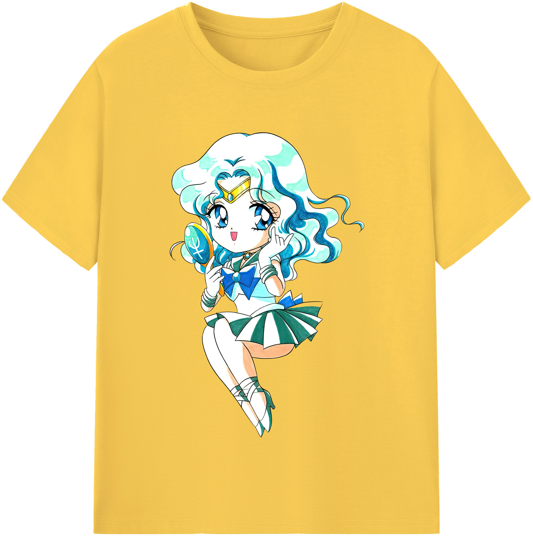 （画像用） 美少女戦士セーラームーン 海王 みちる（かいおう みちる） Sailor Moon Kaiou Michiru 綿100％半袖Tシャツ（フロントプリント）