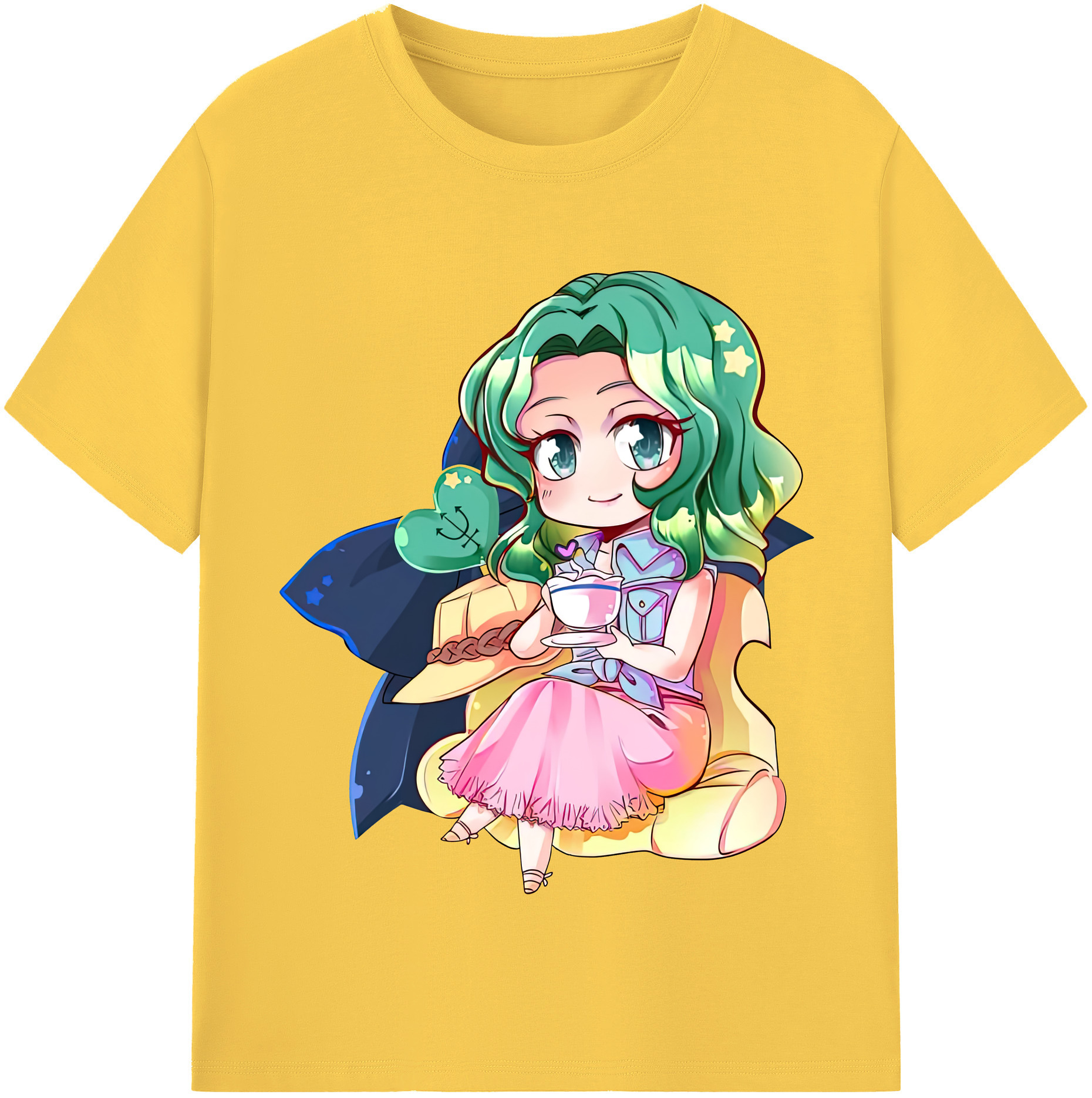 （画像用） 美少女戦士セーラームーン 海王 みちる（かいおう みちる） Sailor Moon Kaiou Michiru 綿100％半袖Tシャツ（フロントプリント）