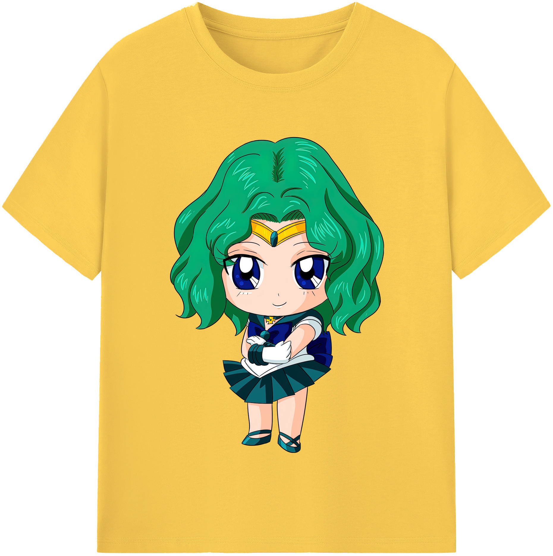 （画像用） 美少女戦士セーラームーン 海王 みちる（かいおう みちる） Sailor Moon Kaiou Michiru 綿100％半袖Tシャツ（フロントプリント）